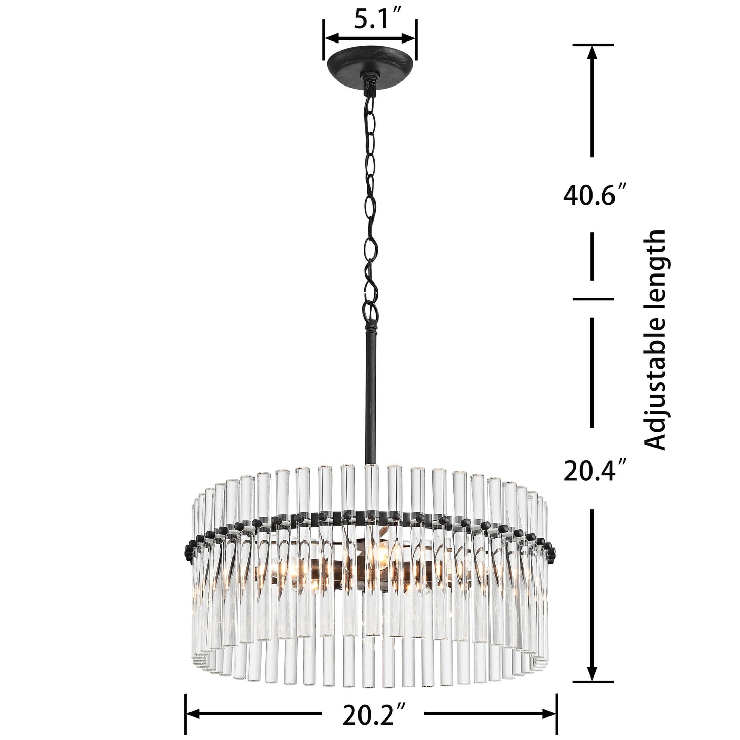 Luminaire suspendu en cristal Casandra à 5 lumières