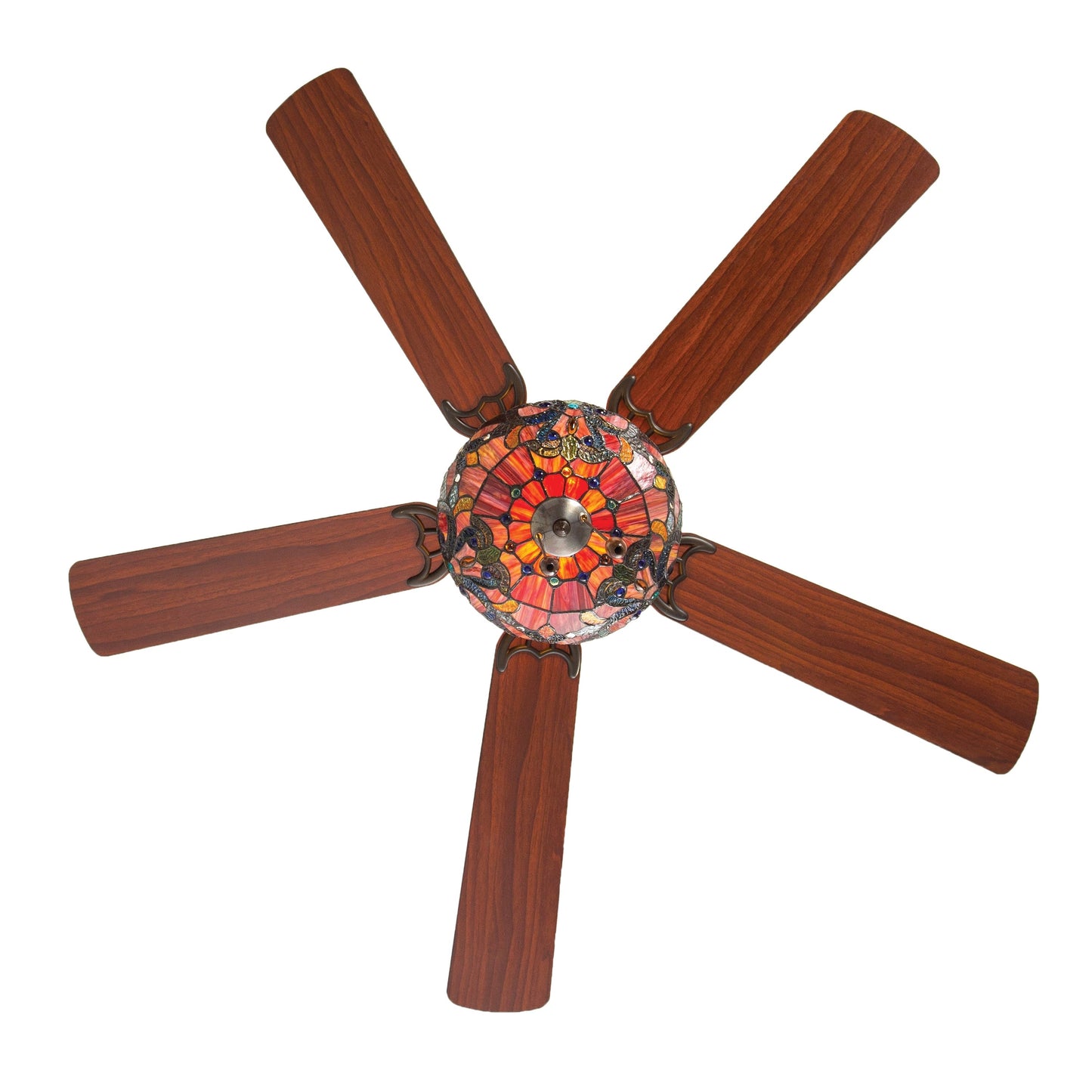 Ventilateur de plafond Copper Grove Guasipati Magna Carta de 52 pouces, style Tiffany - 52L x 52W x 16.5