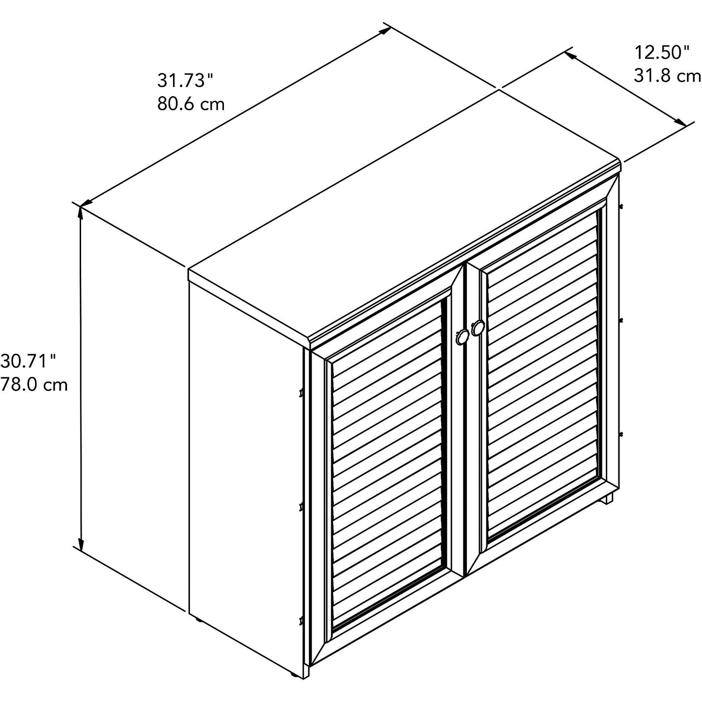 Armoire de rangement Fairview avec portes et étagères de Bush Furniture - 80,6 cm L x 32,4 cm l x 78 cm H