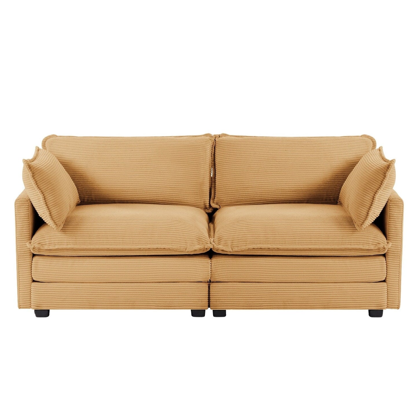 Canapé d'angle en velours côtelé avec ottomans amovibles et coussins ultra-doux pour le salon et la chambre à coucher