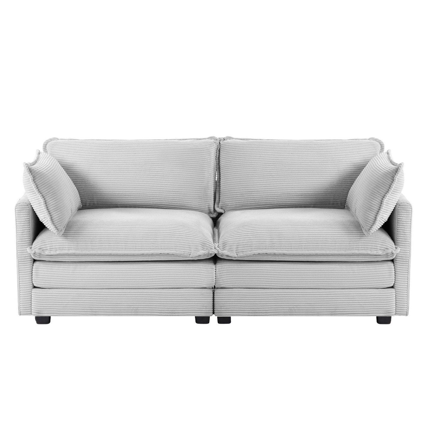 Canapé d'angle en velours côtelé avec ottomans amovibles et coussins ultra-doux pour le salon et la chambre à coucher