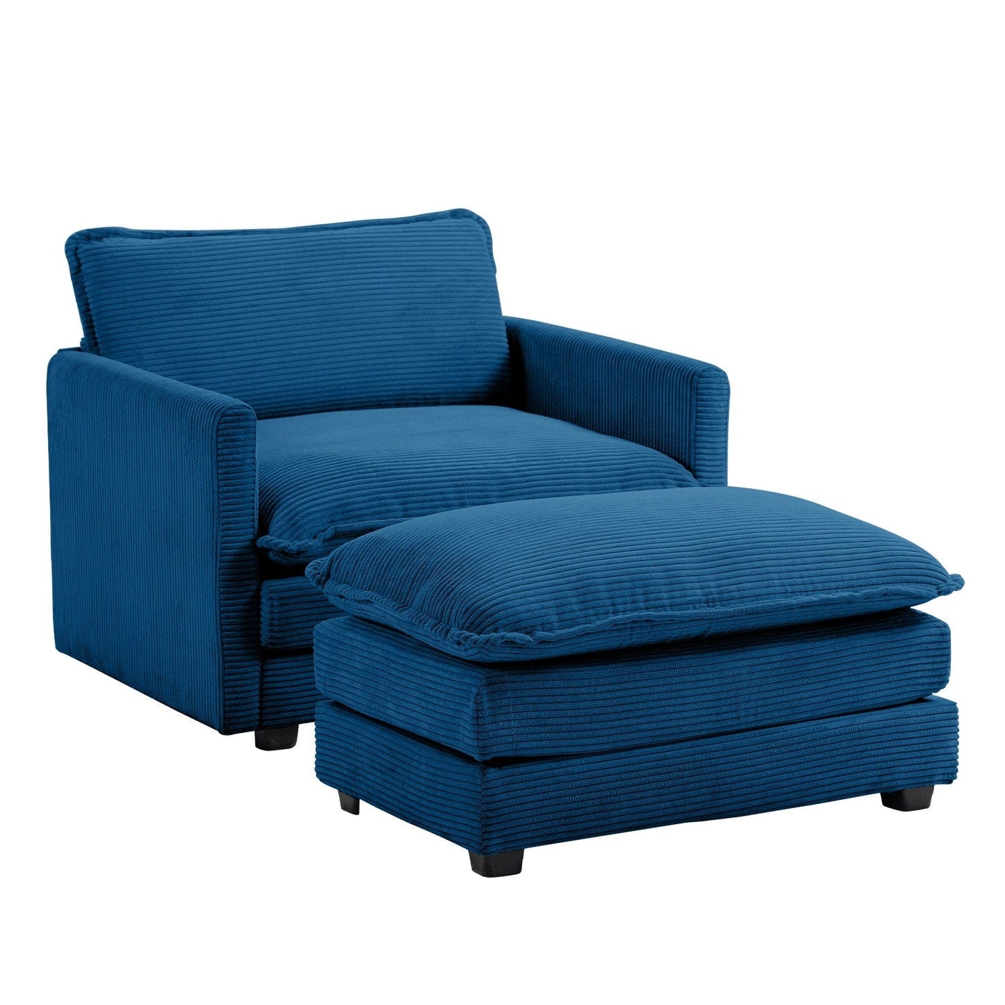 Canapé d'angle en velours côtelé avec ottomans amovibles et coussins ultra-doux pour le salon et la chambre à coucher