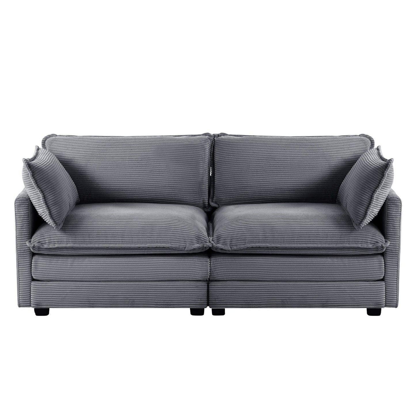 Canapé d'angle en velours côtelé avec ottomans amovibles et coussins ultra-doux pour le salon et la chambre à coucher