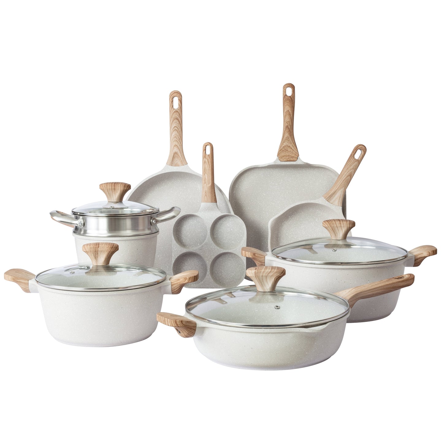 Country Kitchen - Ensemble de 13 pièces pour cuisinière à induction, en aluminium coulé, avec poignées en BAKÉLITE.
