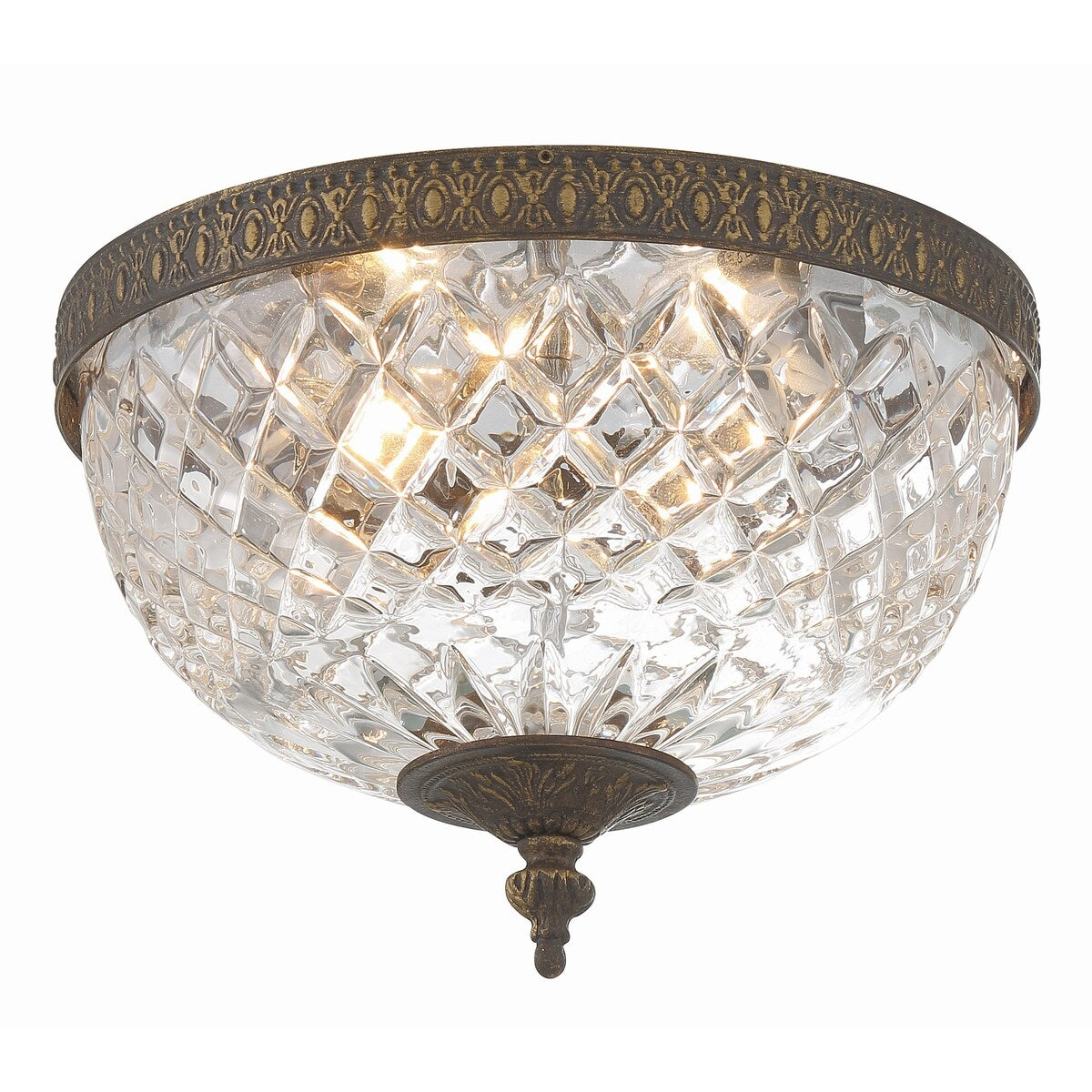 Crystorama Plafonnier encastrable à 2 lumières en cristal - 10W x 8H x 10D