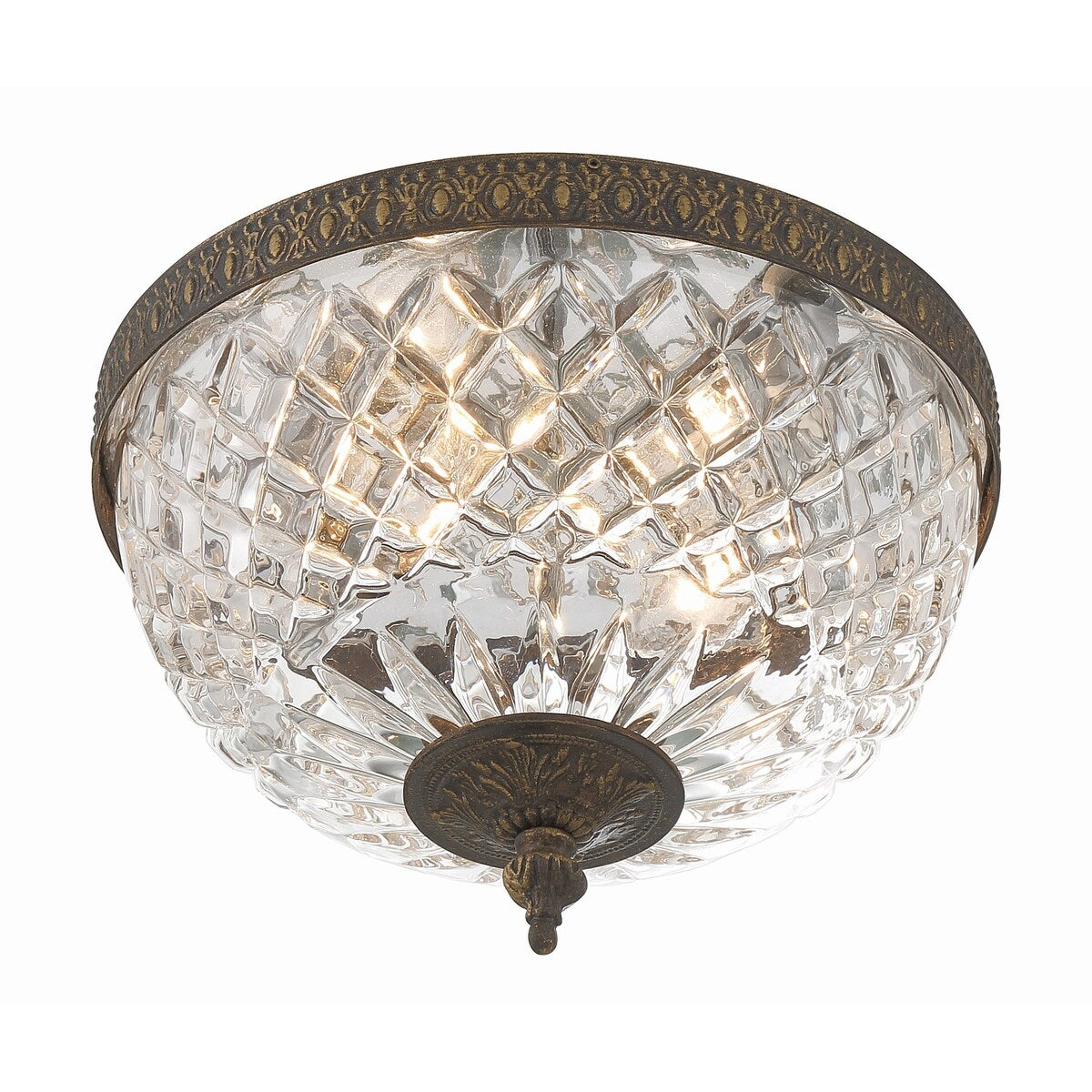 Crystorama Plafonnier encastrable à 2 lumières en cristal - 10W x 8H x 10D