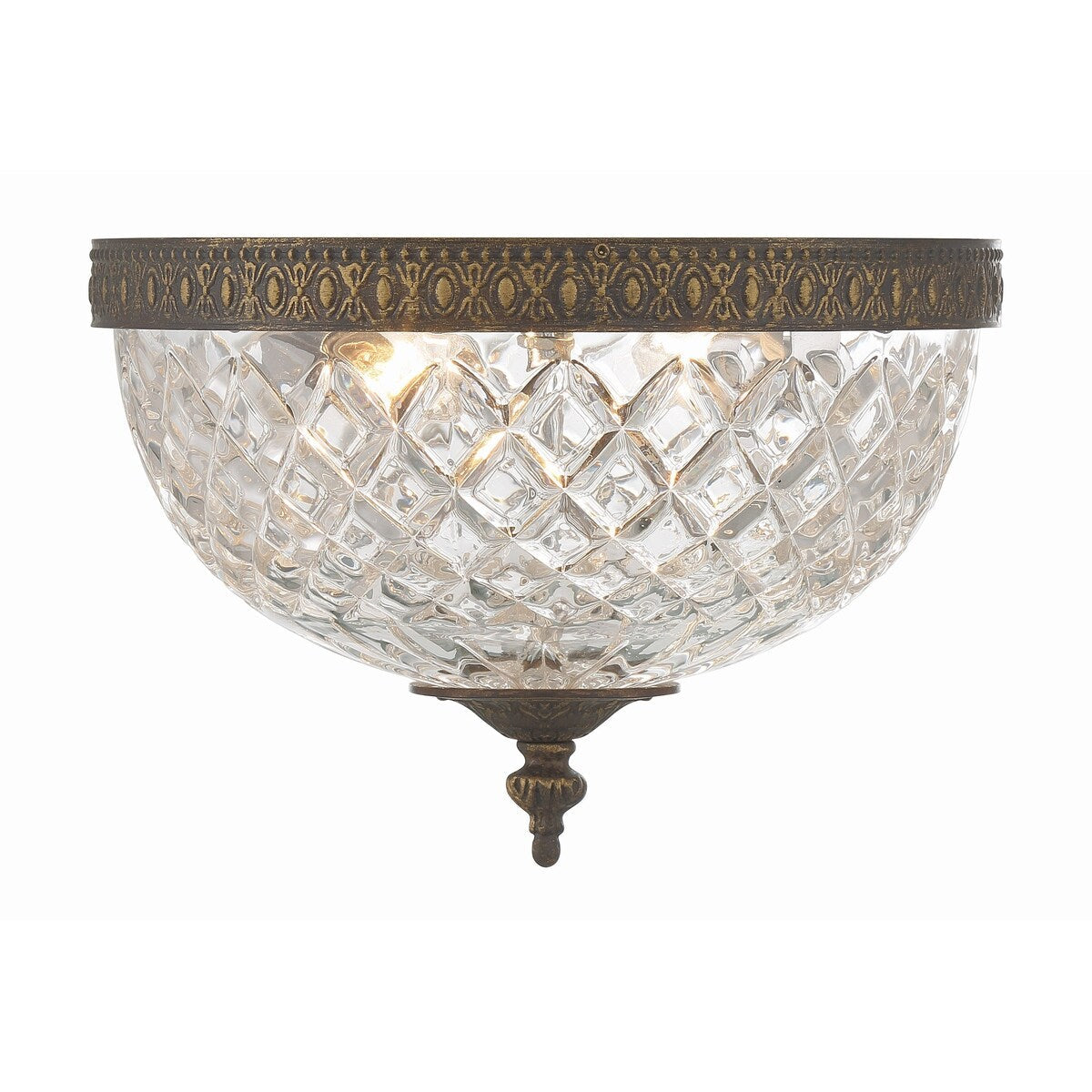Crystorama Plafonnier encastrable à 2 lumières en cristal - 10W x 8H x 10D