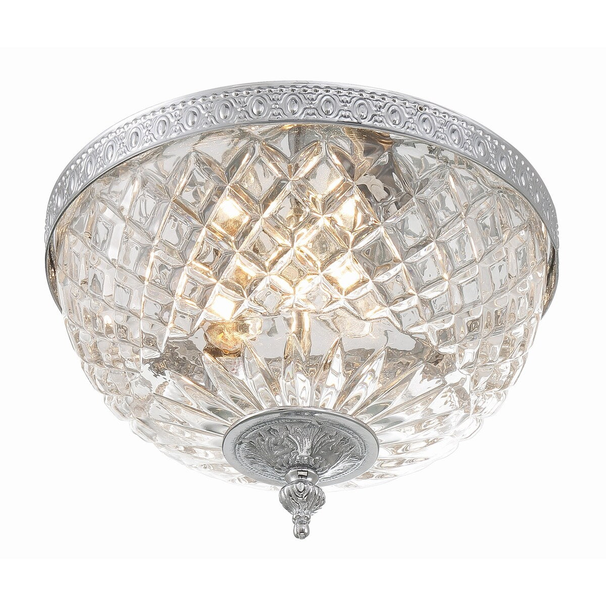 Crystorama Plafonnier encastrable à 2 lumières en cristal - 10W x 8H x 10D