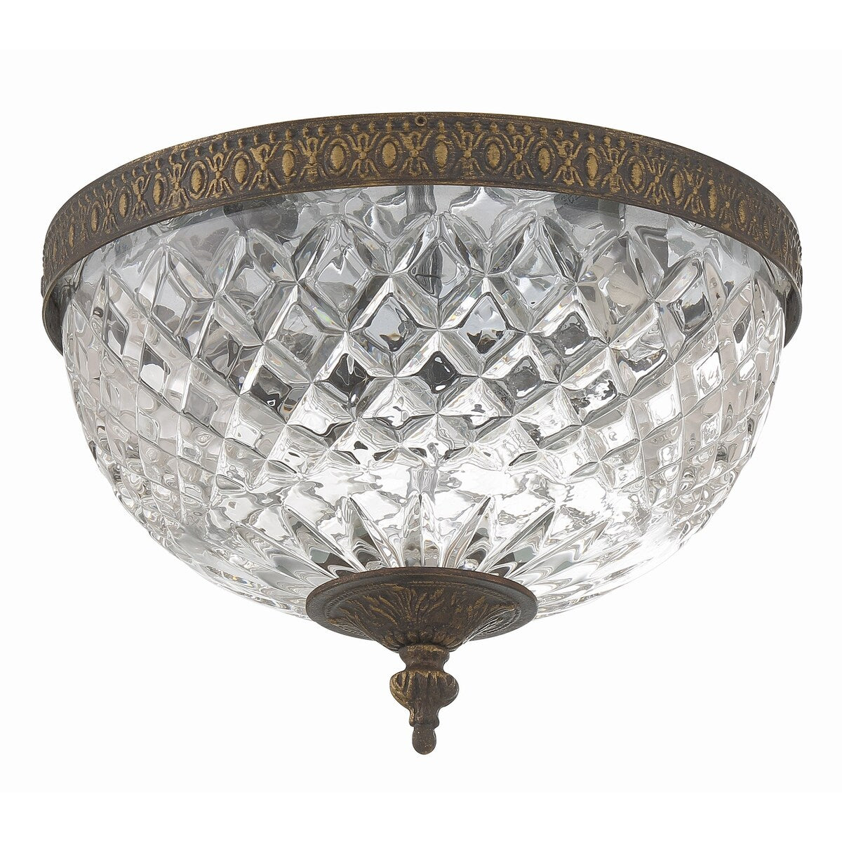 Crystorama Plafonnier encastrable à 2 lumières en cristal - 10W x 8H x 10D
