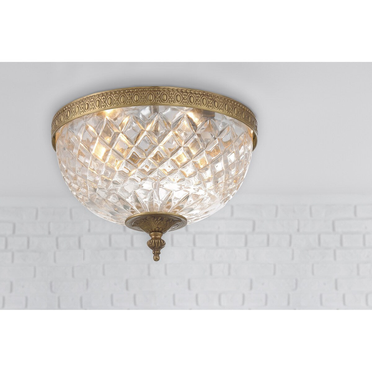 Crystorama Plafonnier encastrable à 2 lumières en cristal - 10W x 8H x 10D