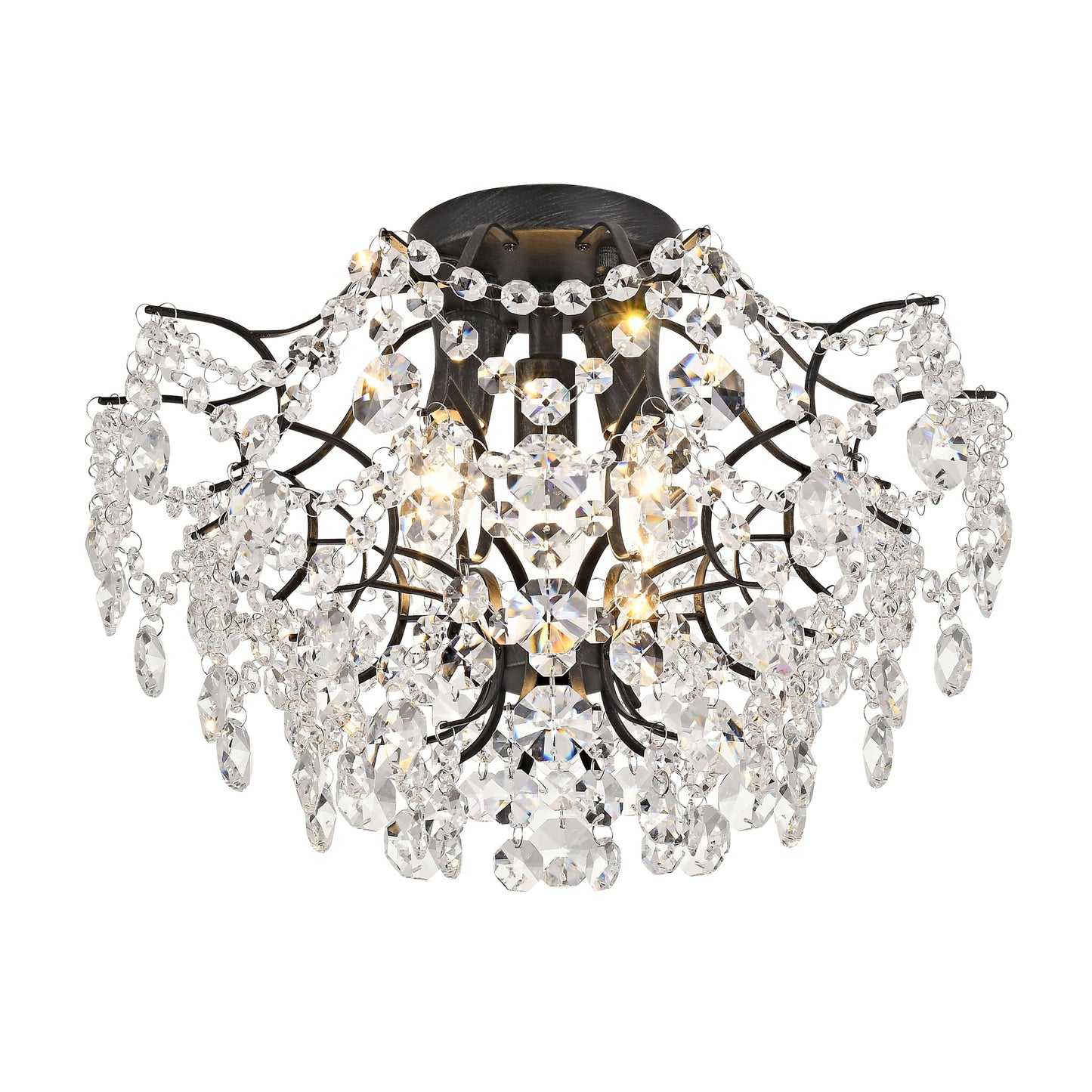 Dalia - Plafonnier intérieur élégant à 3 lumières avec cristaux