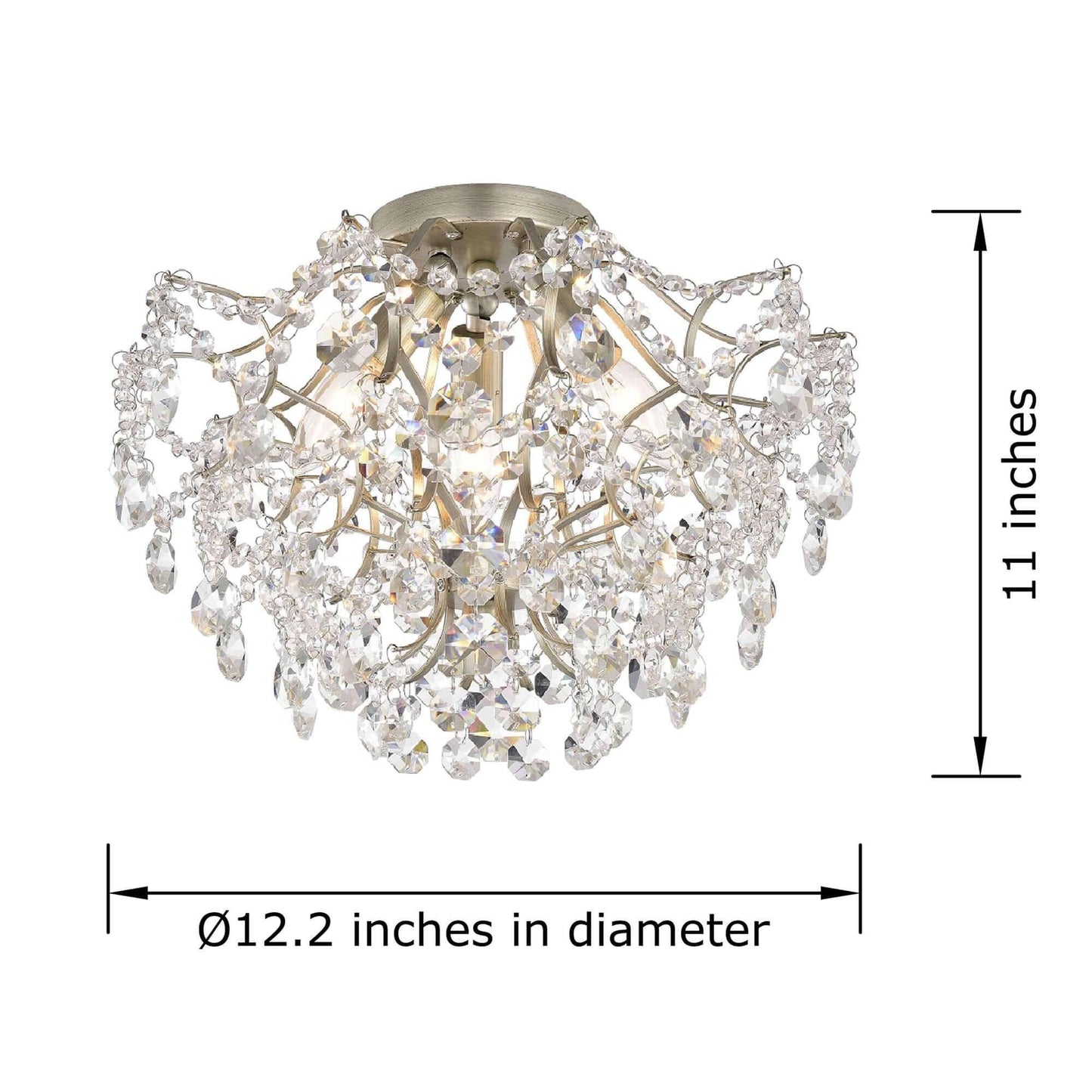 Dalia - Plafonnier intérieur élégant à 3 lumières avec cristaux