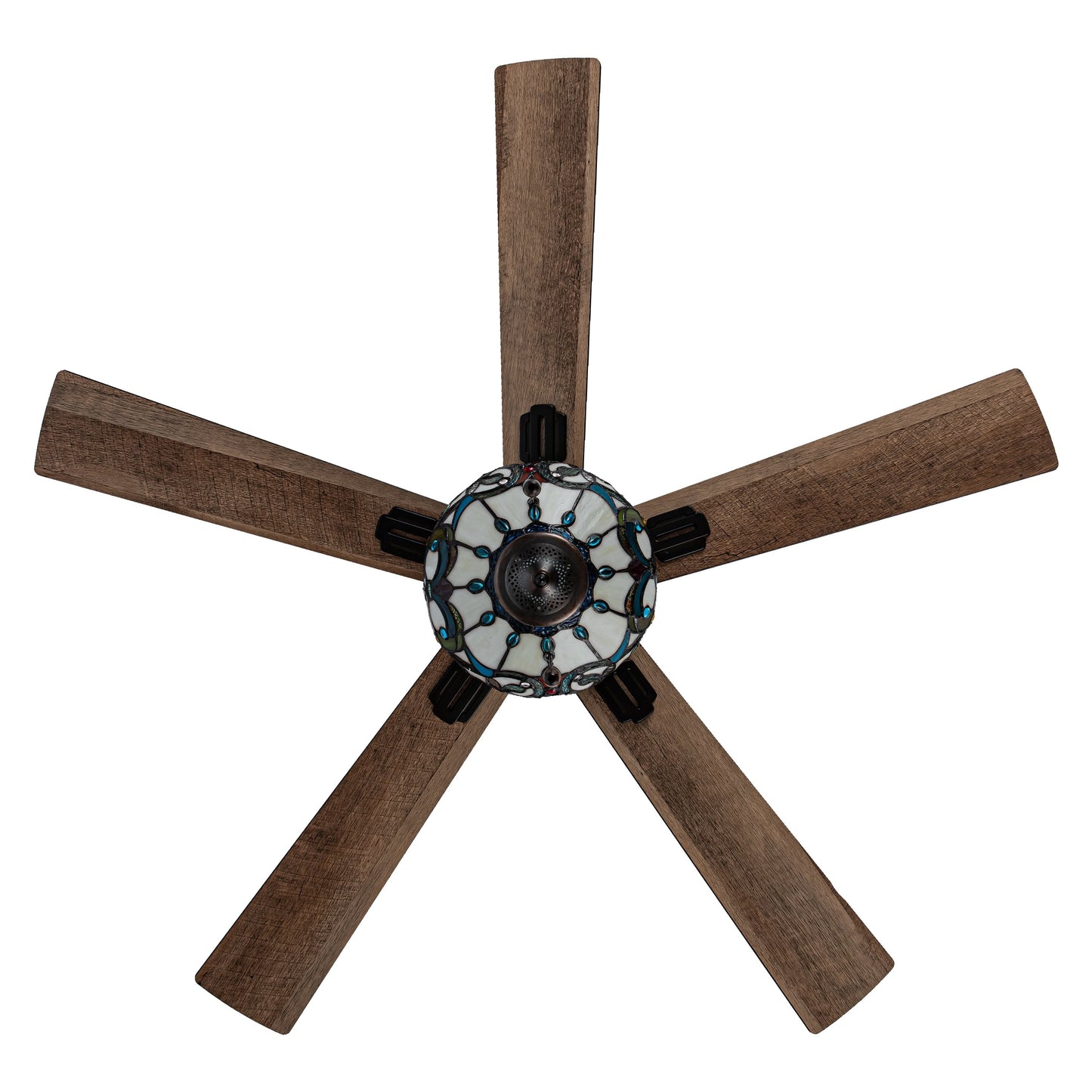 Ventilateur de plafond Della River of Goods à 52 pouces avec 3 lumières, télécommande et fini bronze huilé et verre teinté
