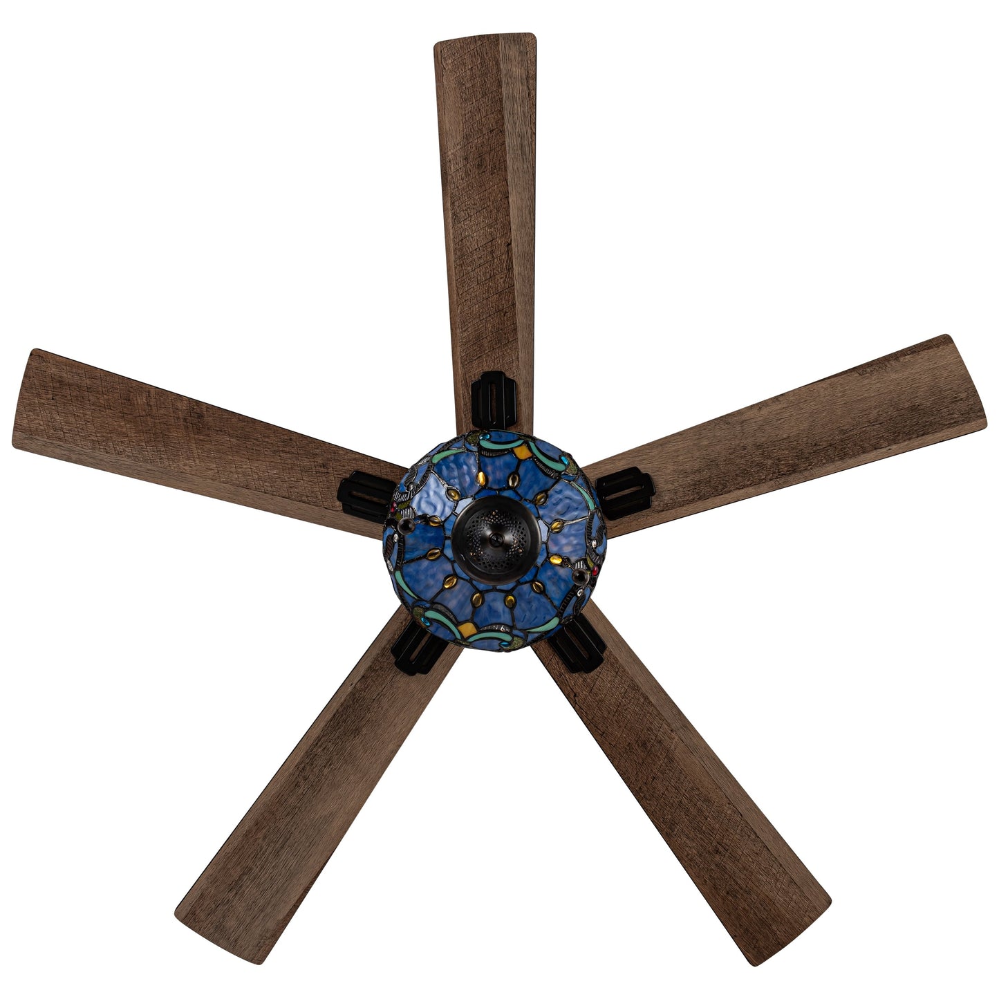 Ventilateur de plafond Della River of Goods à 52 pouces avec 3 lumières, télécommande et fini bronze huilé et verre teinté