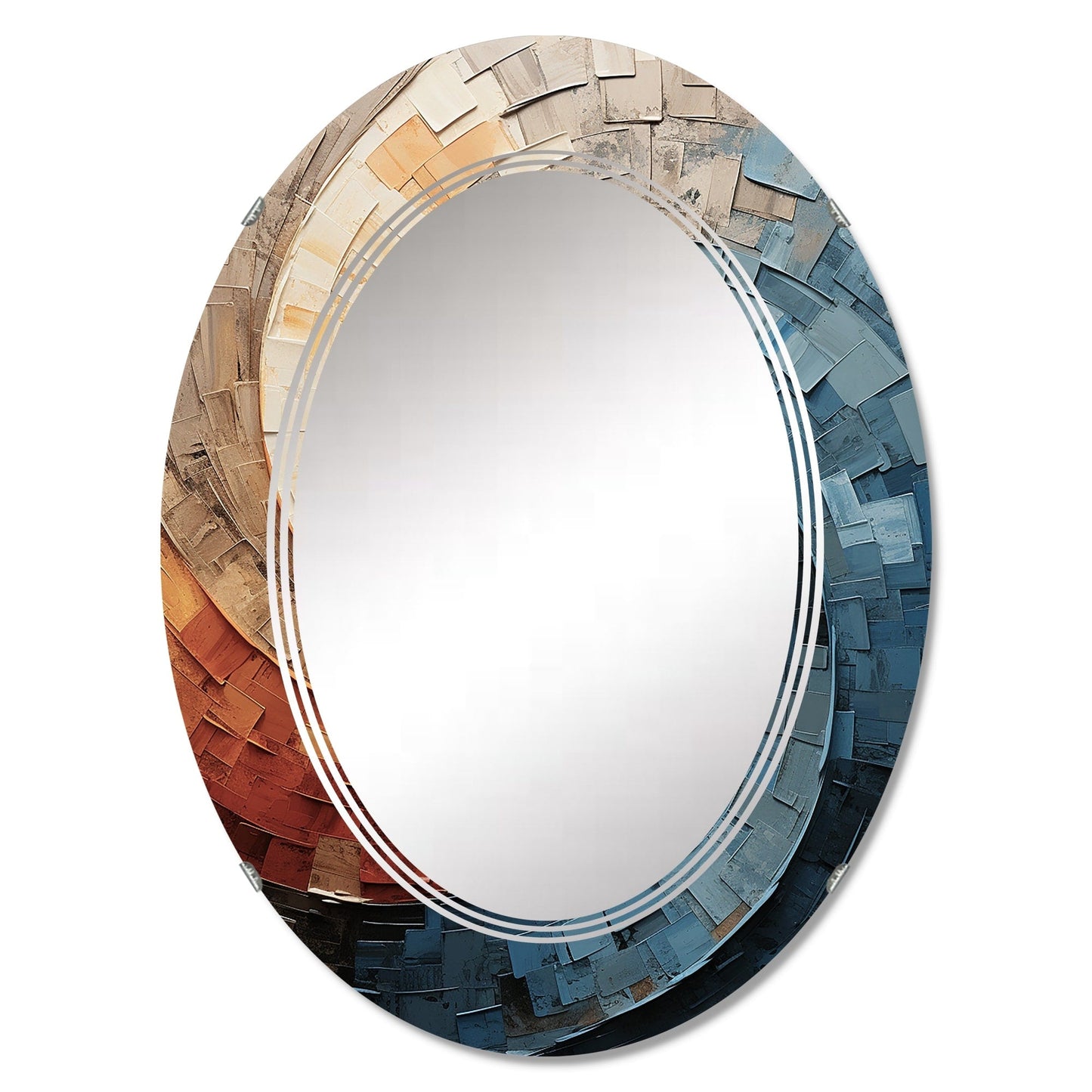 Designart Miroir mural abstrait moderne en spirale et en collage
