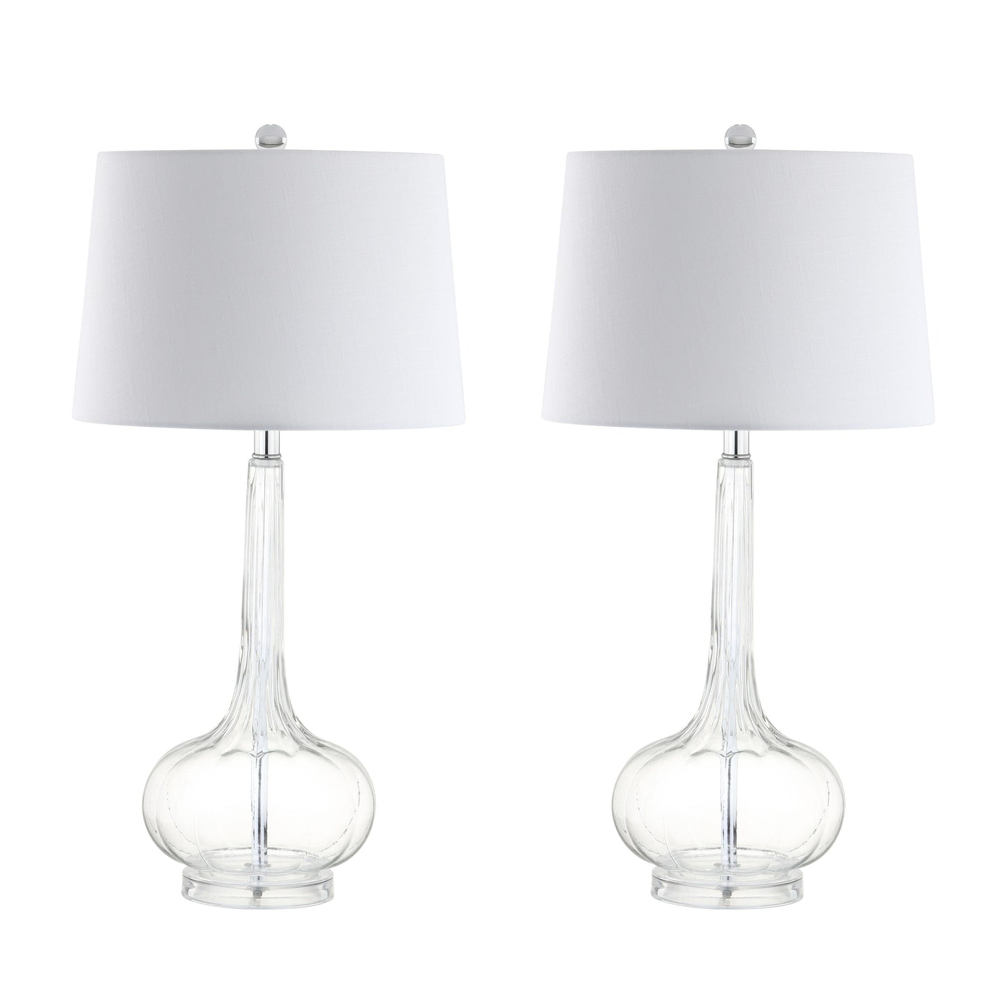 Lampe de table LED en verre en forme de goutte d'eau Diamante 28.5, rose (lot de 2) par JONATHAN Y