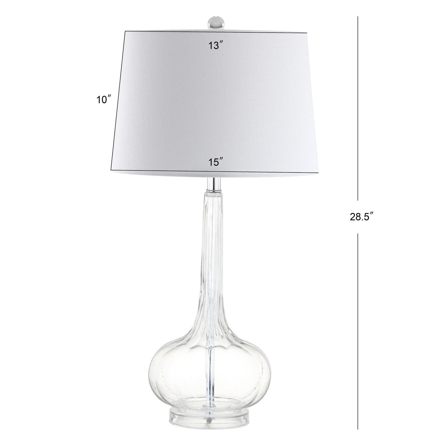 Lampe de table LED en verre en forme de goutte d'eau Diamante 28.5, rose (lot de 2) par JONATHAN Y