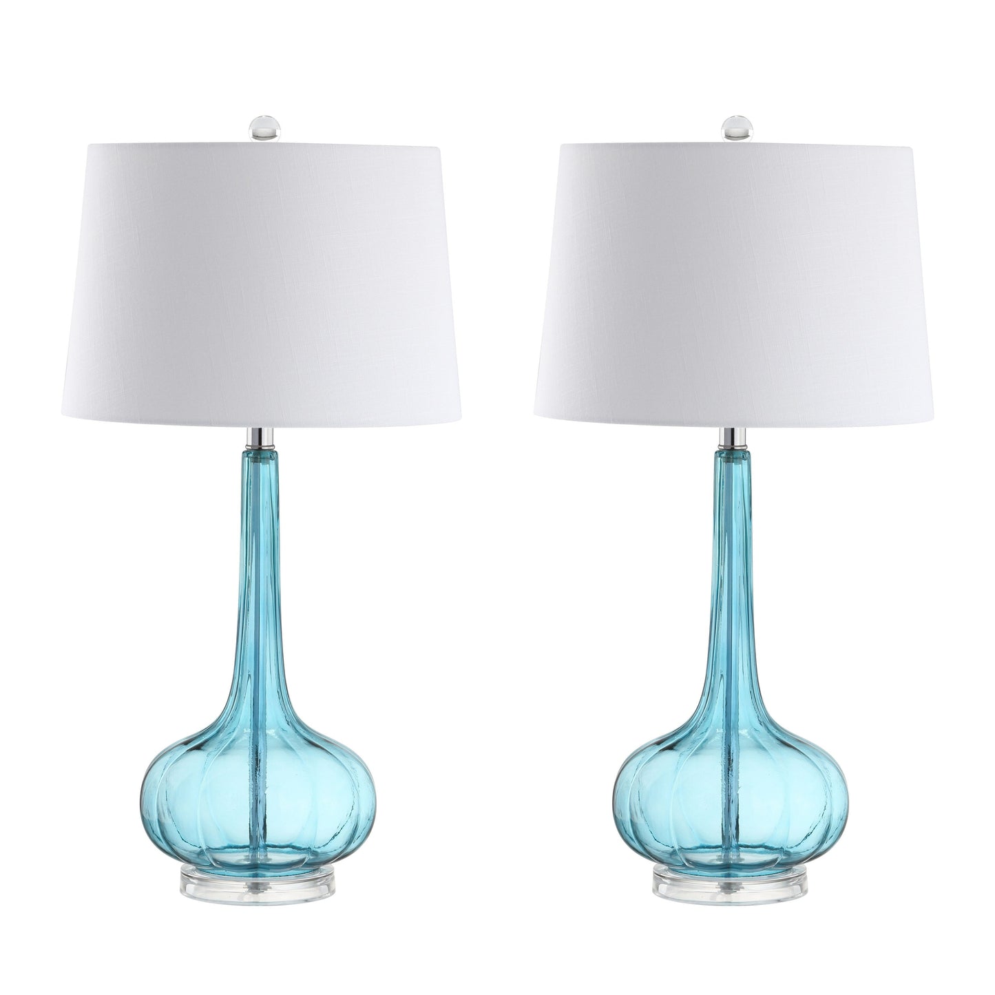Lampe de table LED en verre en forme de goutte d'eau Diamante 28.5, rose (lot de 2) par JONATHAN Y