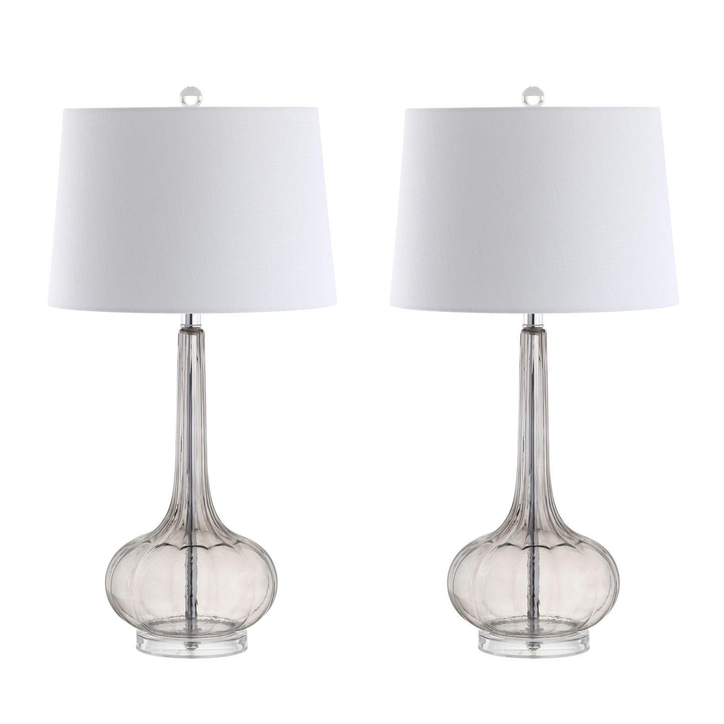 Lampe de table LED en verre en forme de goutte d'eau Diamante 28.5, rose (lot de 2) par JONATHAN Y