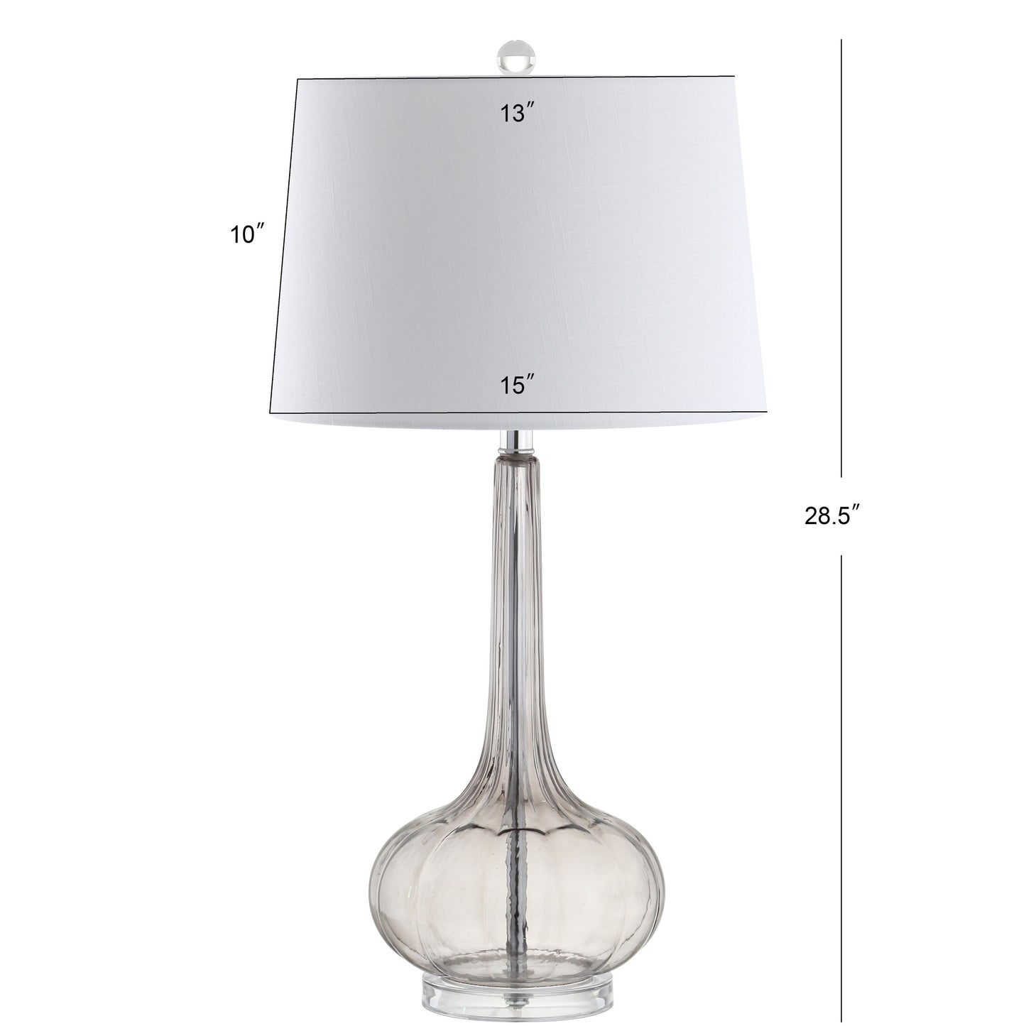 Lampe de table LED en verre en forme de goutte d'eau Diamante 28.5, rose (lot de 2) par JONATHAN Y