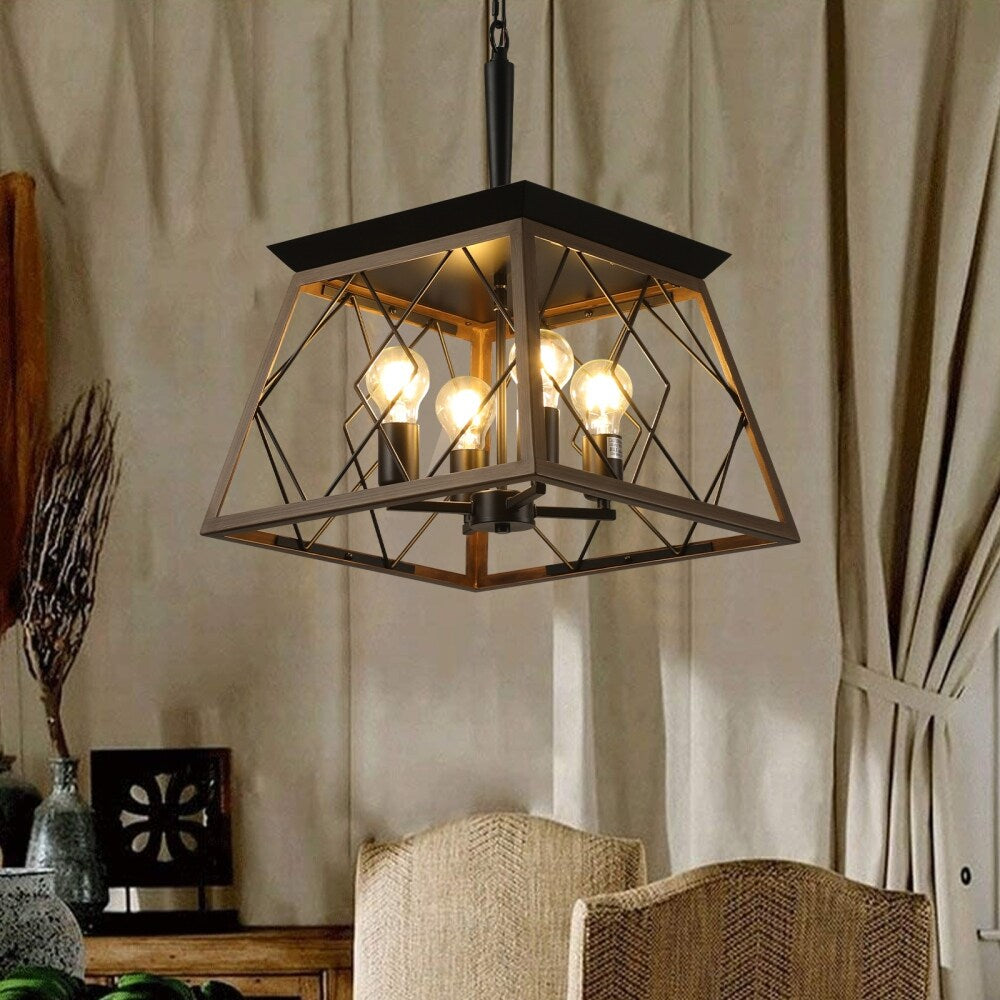 Luminaires à suspension à 4 lumières, style ferme, avec gradation, pour salle à manger, ampoules non incluses.