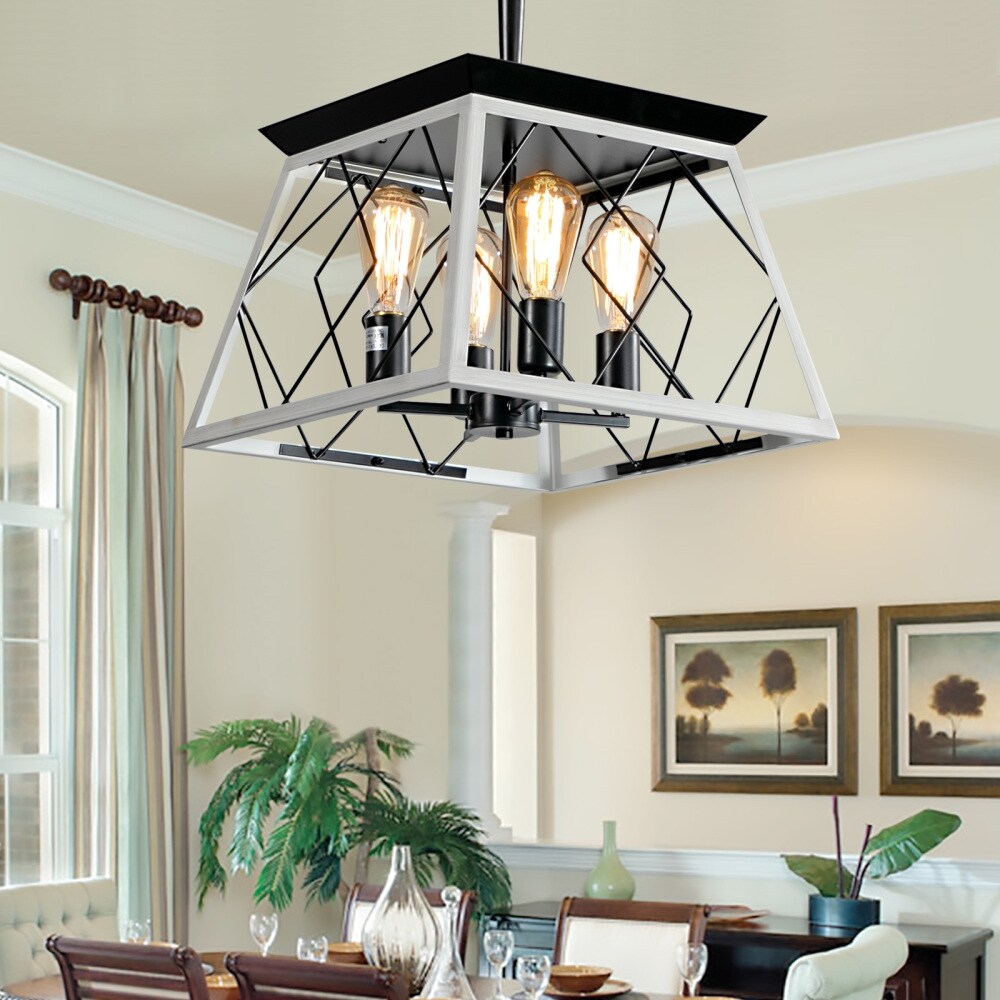 Luminaires à suspension à 4 lumières, style ferme, avec gradation, pour salle à manger, ampoules non incluses.