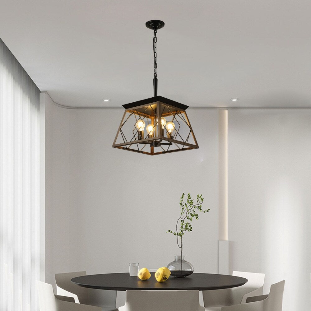 Luminaires à suspension à 4 lumières, style ferme, avec gradation, pour salle à manger, ampoules non incluses.