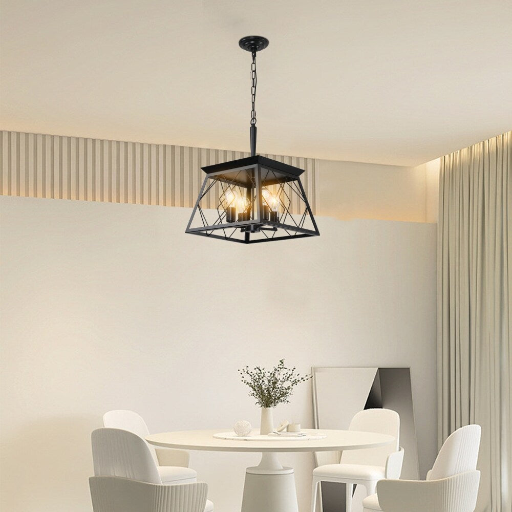 Luminaires à suspension à 4 lumières, style ferme, avec gradation, pour salle à manger, ampoules non incluses.