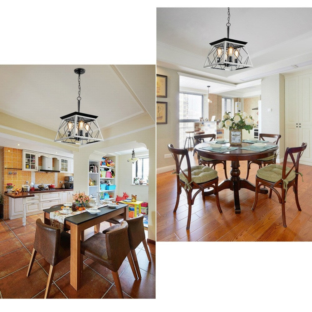 Luminaires à suspension à 4 lumières, style ferme, avec gradation, pour salle à manger, ampoules non incluses.