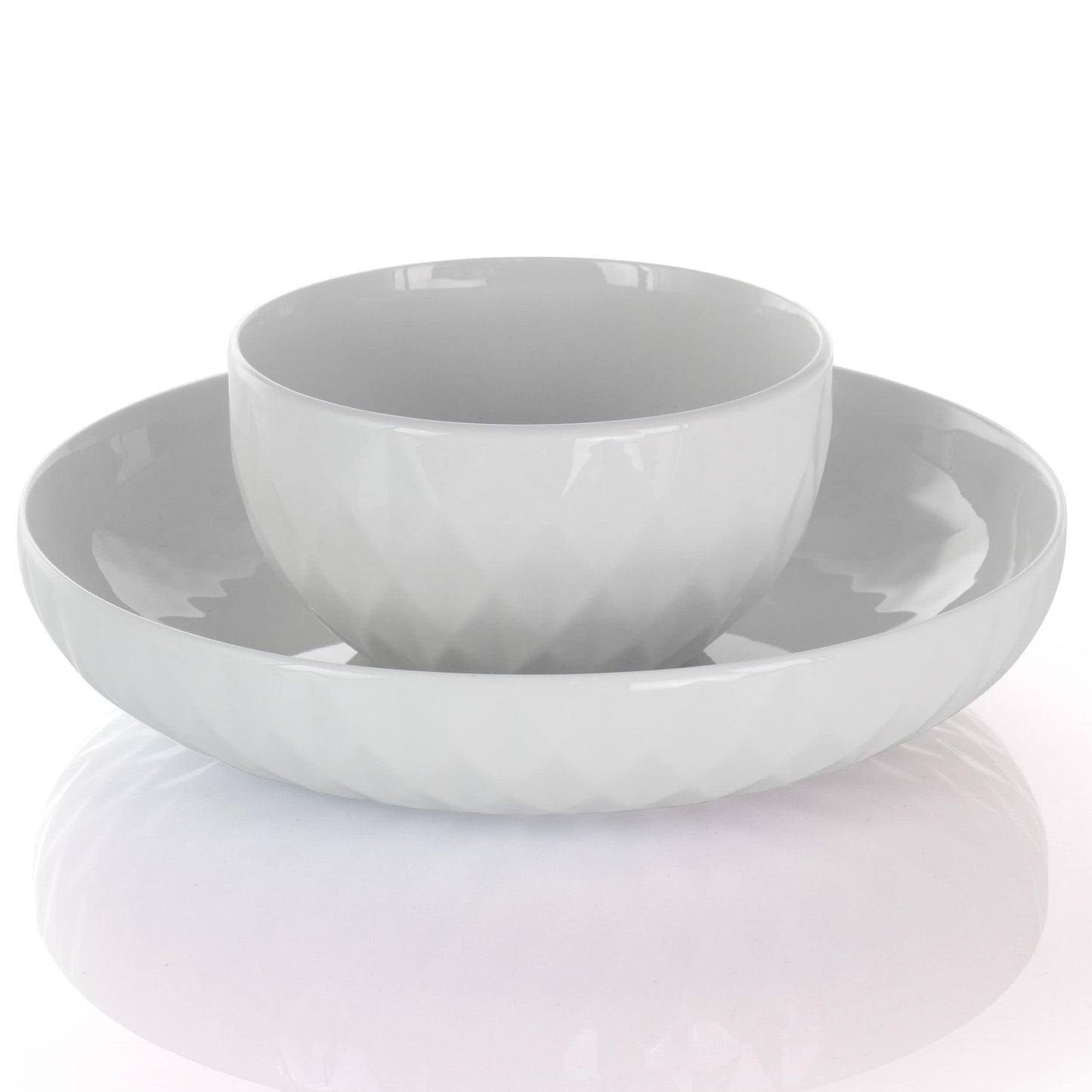 Service de table en grès Elama Sienna, 18 pièces, blanc