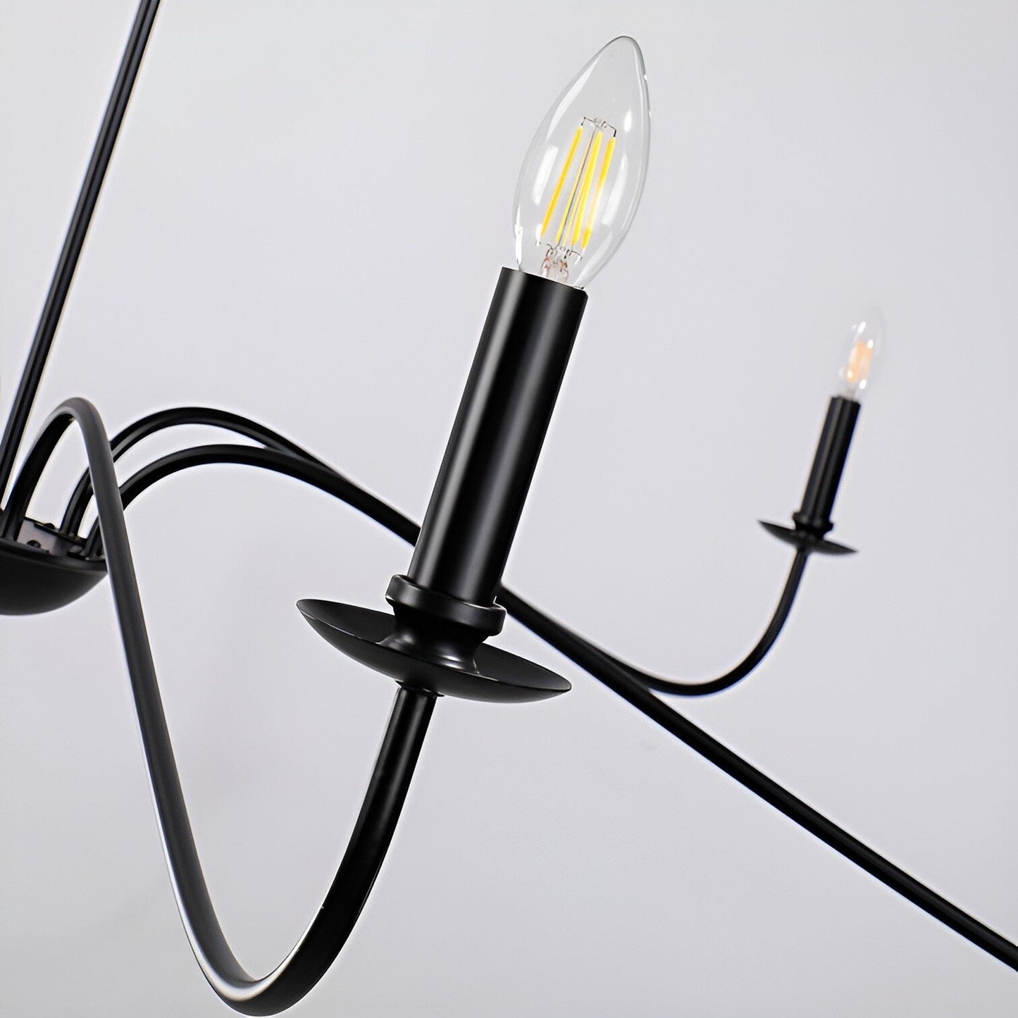 Luminaire classique français minimaliste à 6 lumières avec éclairage de type bougie