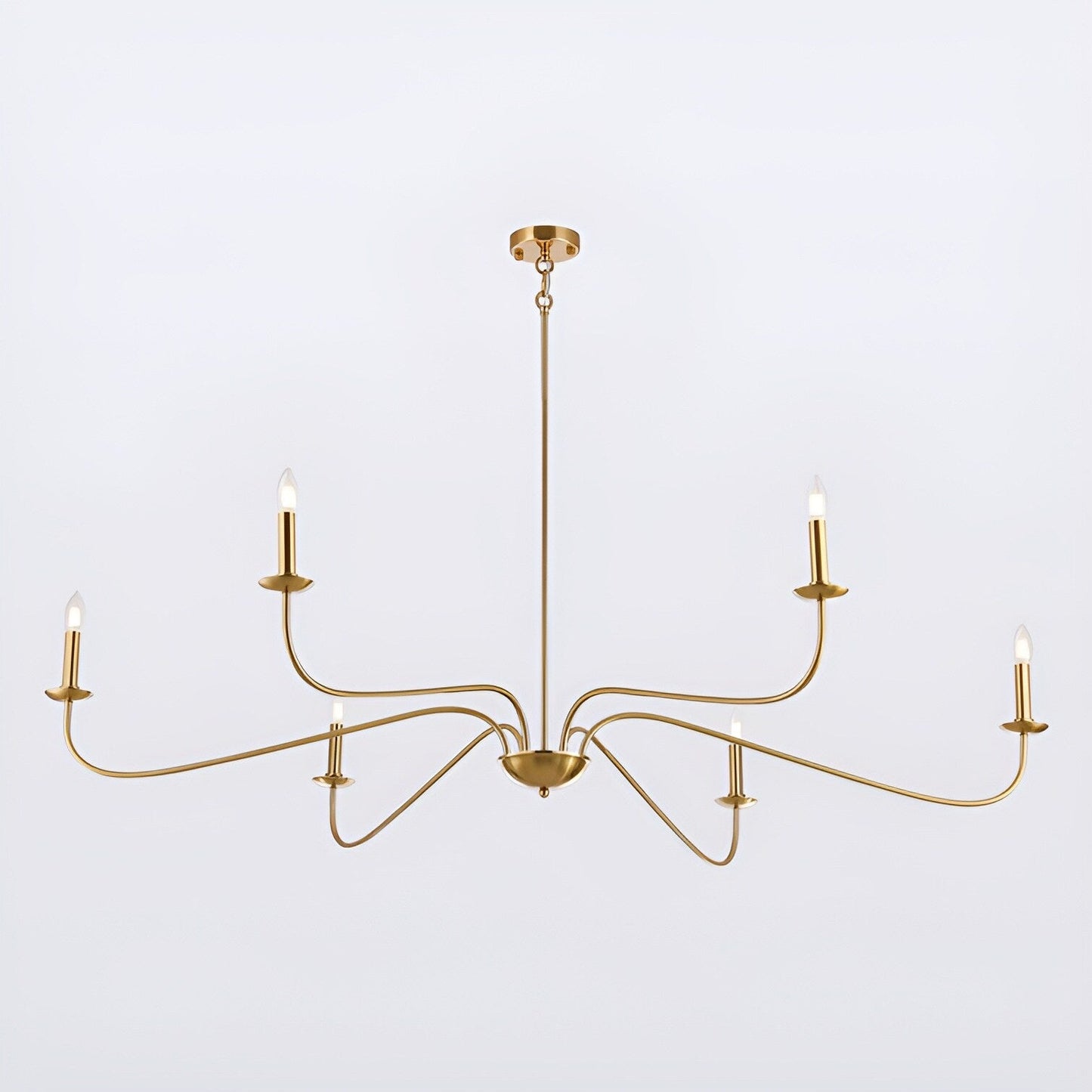 Luminaire classique français minimaliste à 6 lumières avec éclairage de type bougie