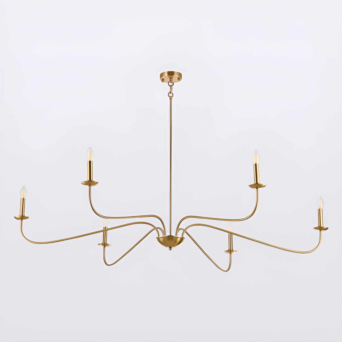 Luminaire classique français minimaliste à 6 lumières avec éclairage de type bougie