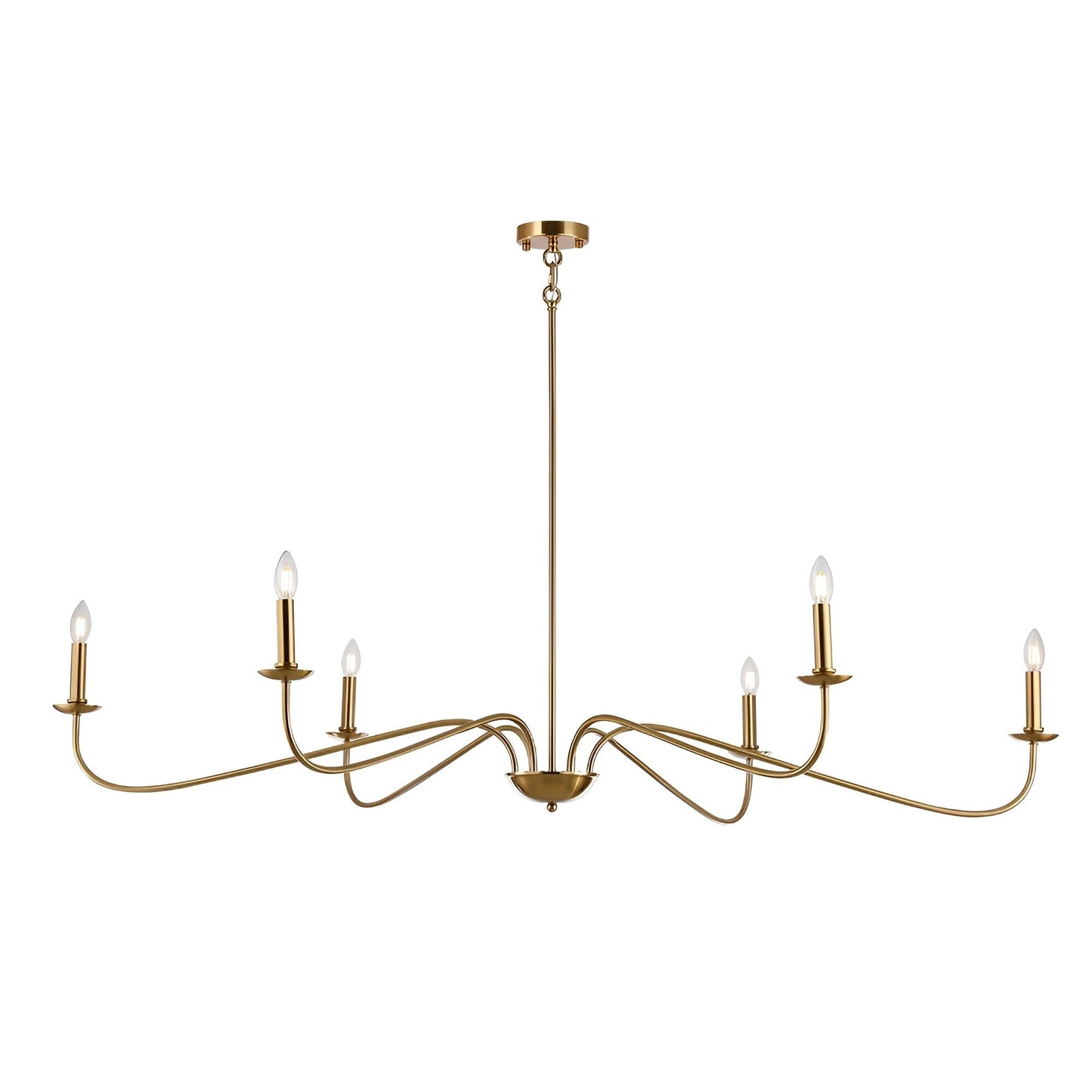 Luminaire classique français minimaliste à 6 lumières avec éclairage de type bougie