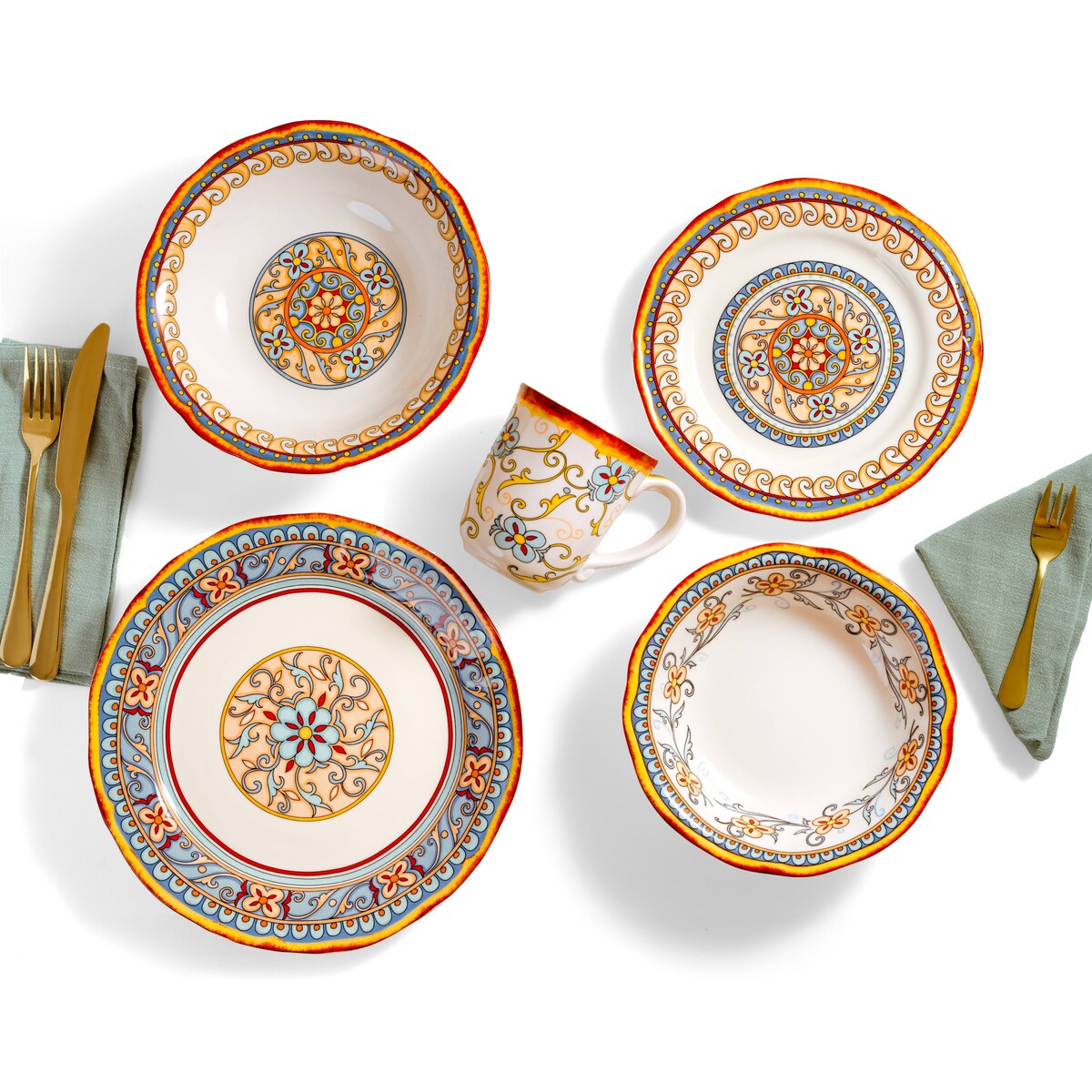 Service de table Euro Ceramica Duomo 16 pièces (pour 4 personnes) - Style italien
