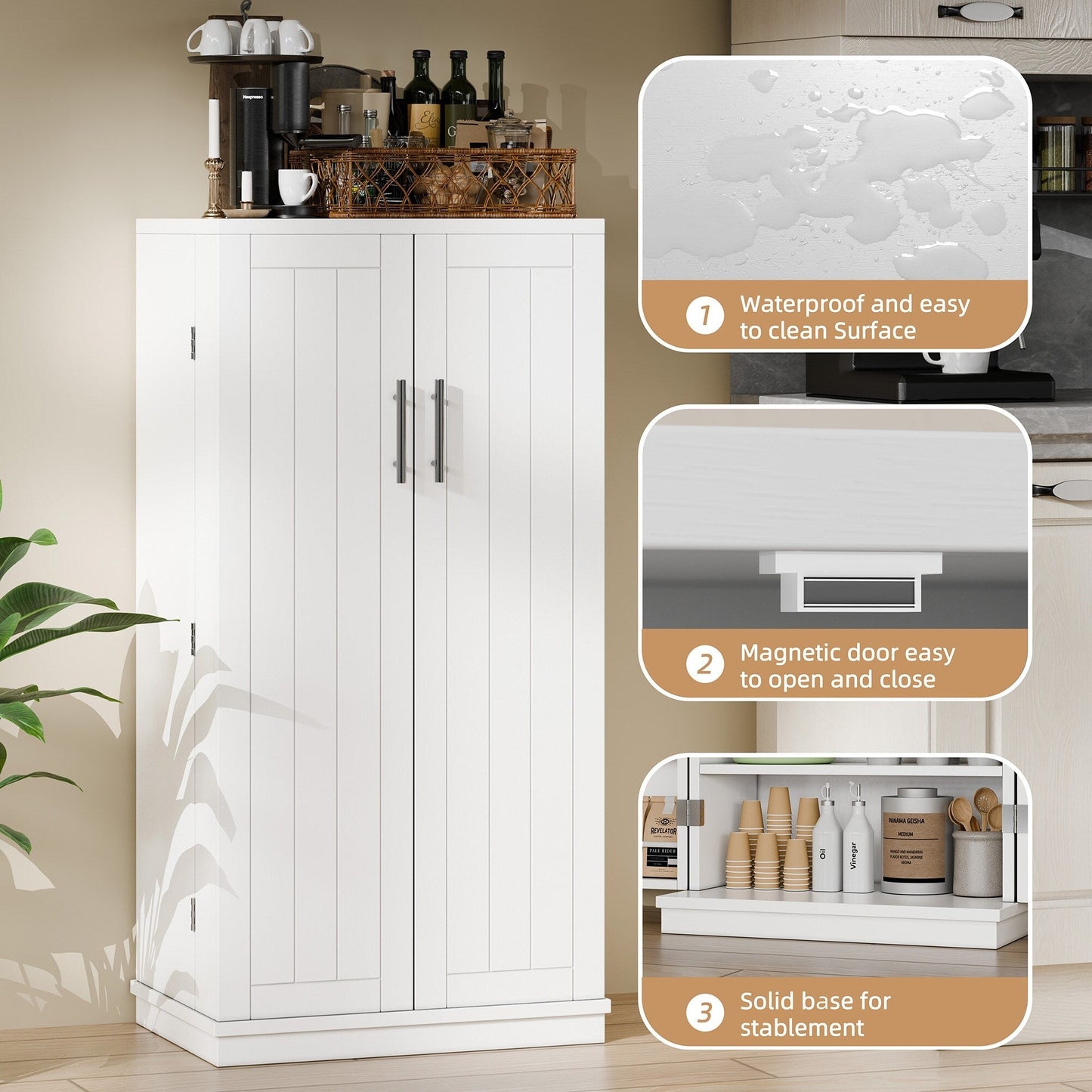 Armoire de rangement Futzca 47 pouces, armoires de cuisine en bois