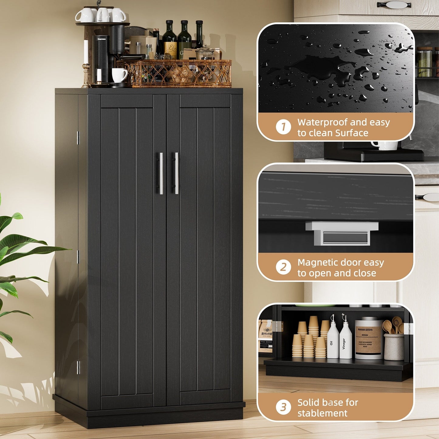 Armoire de rangement Futzca 47 pouces, armoires de cuisine en bois