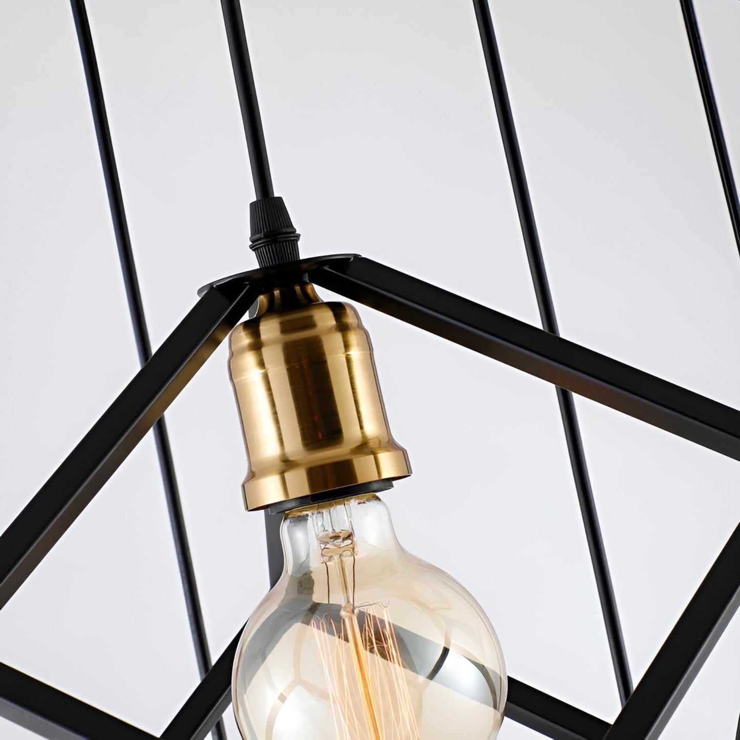 Suspension géométrique pour escalier, hauteur réglable, lustre à 5 ou 7 lumières.