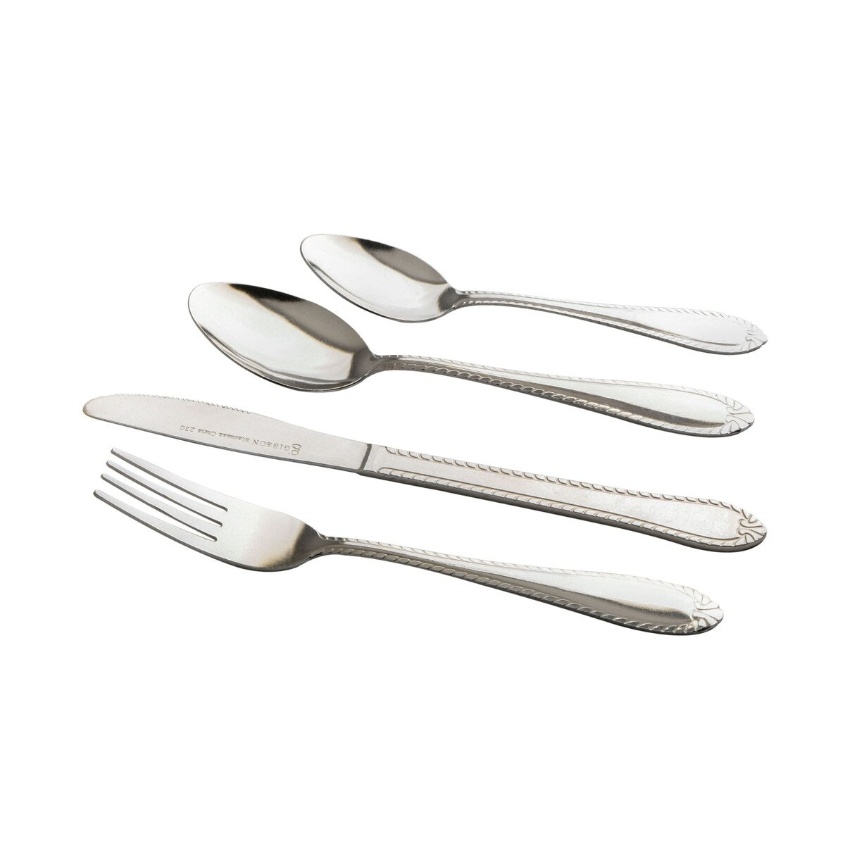 Service de table Gibson Home All U Need, 60 pièces : assiettes, bols, verrerie, fourchettes, cuillères et couteaux (service pour 6 personnes)
