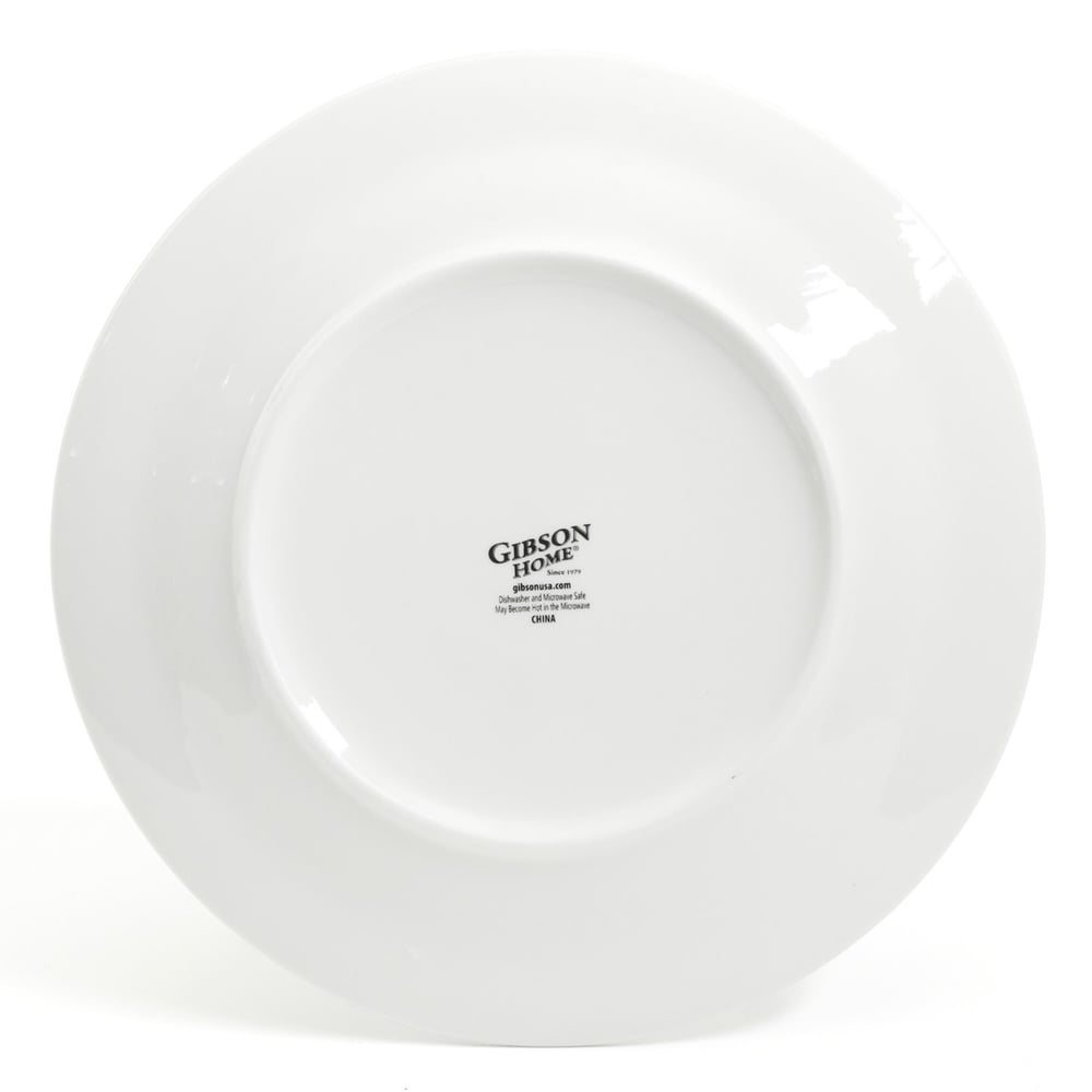 Service de table en céramique Gibson Home Embossed Buffet, 16 pièces, blanc