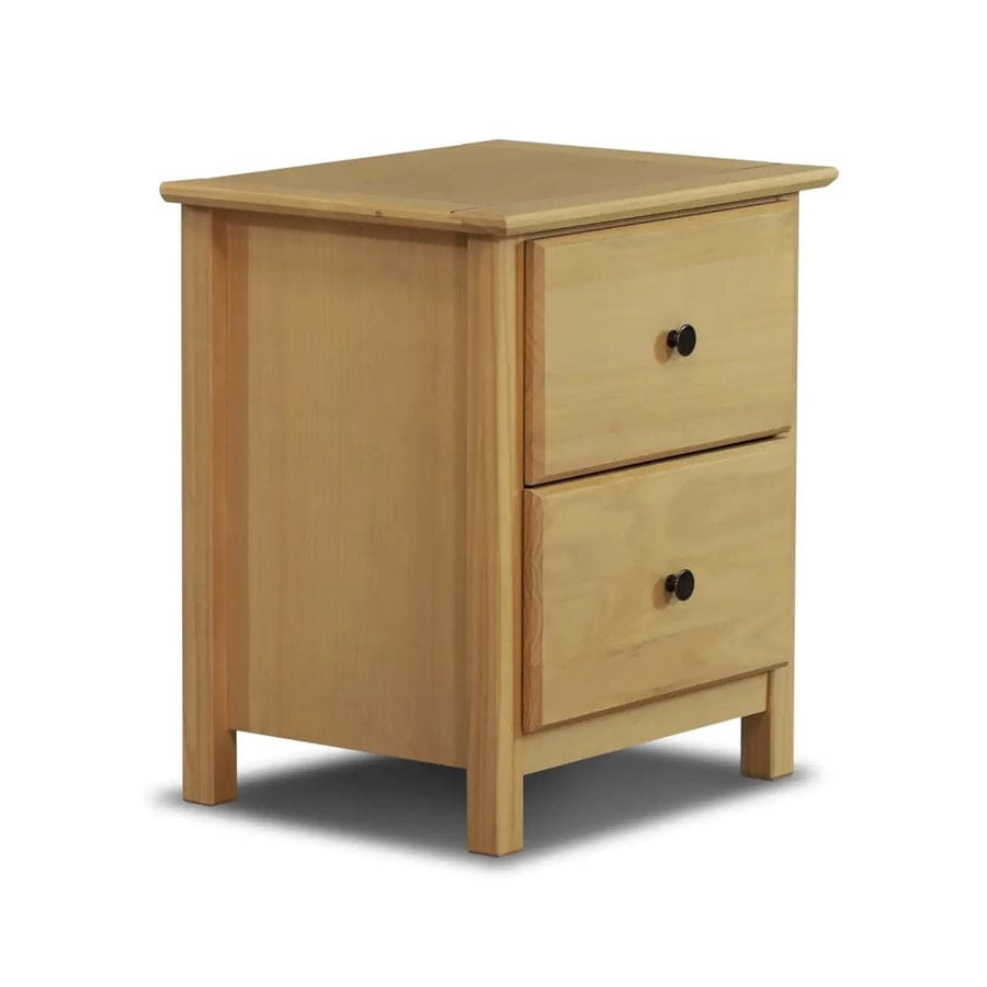 Table de chevet Shaker en bois massif à 2 tiroirs de Grain Wood Furniture