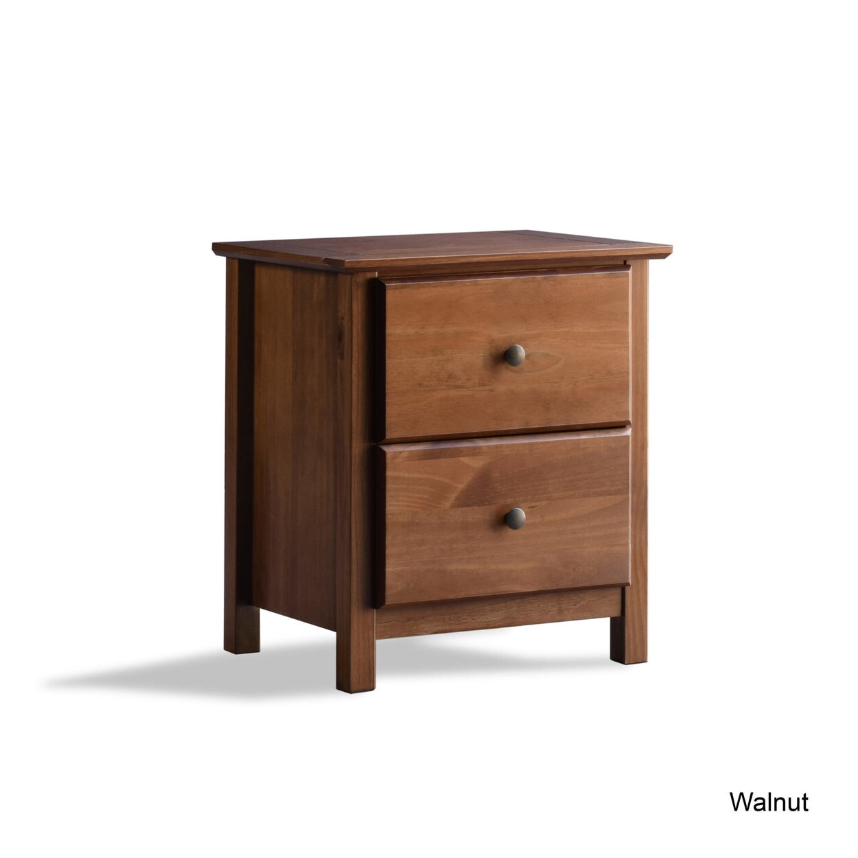 Table de chevet Shaker en bois massif à 2 tiroirs de Grain Wood Furniture