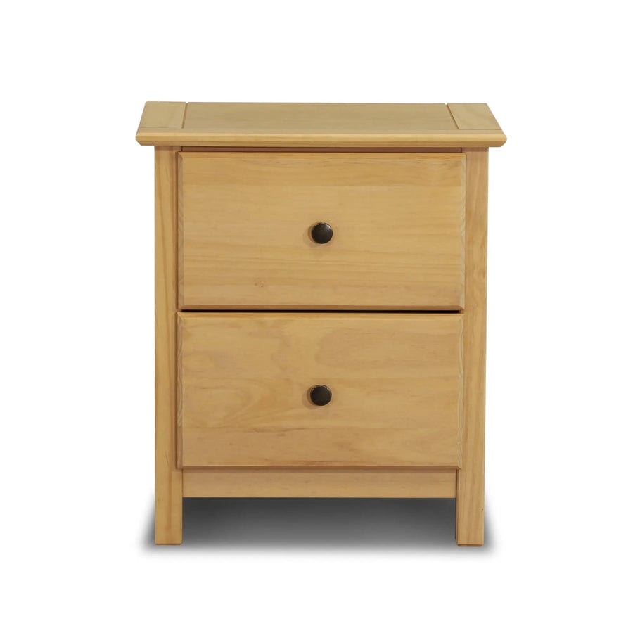 Table de chevet Shaker en bois massif à 2 tiroirs de Grain Wood Furniture