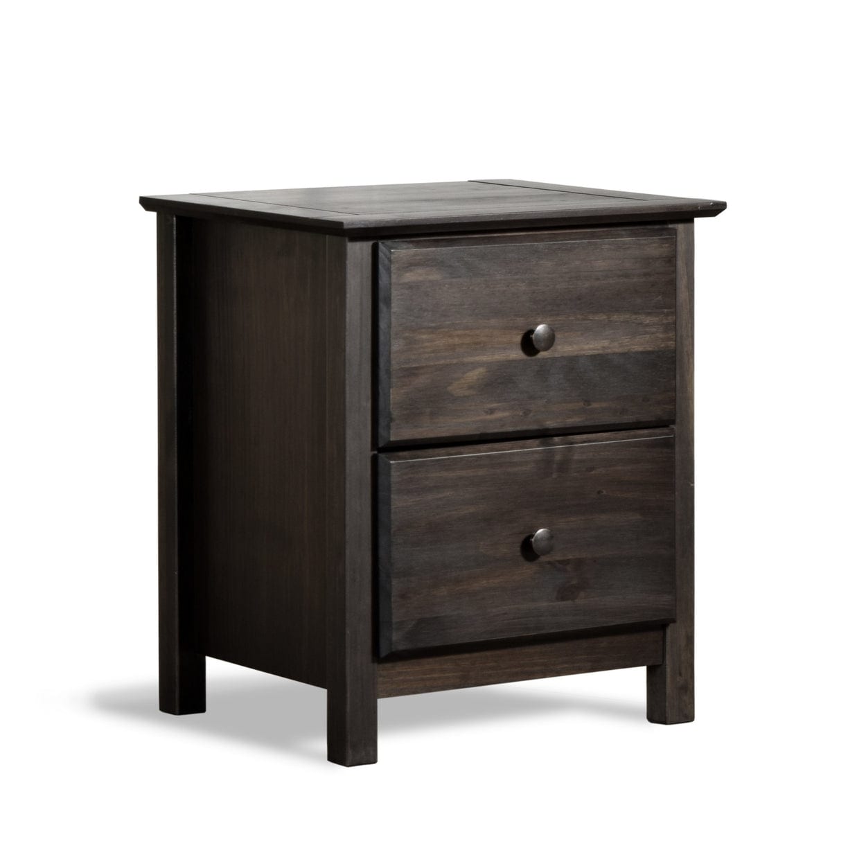 Table de chevet Shaker en bois massif à 2 tiroirs de Grain Wood Furniture