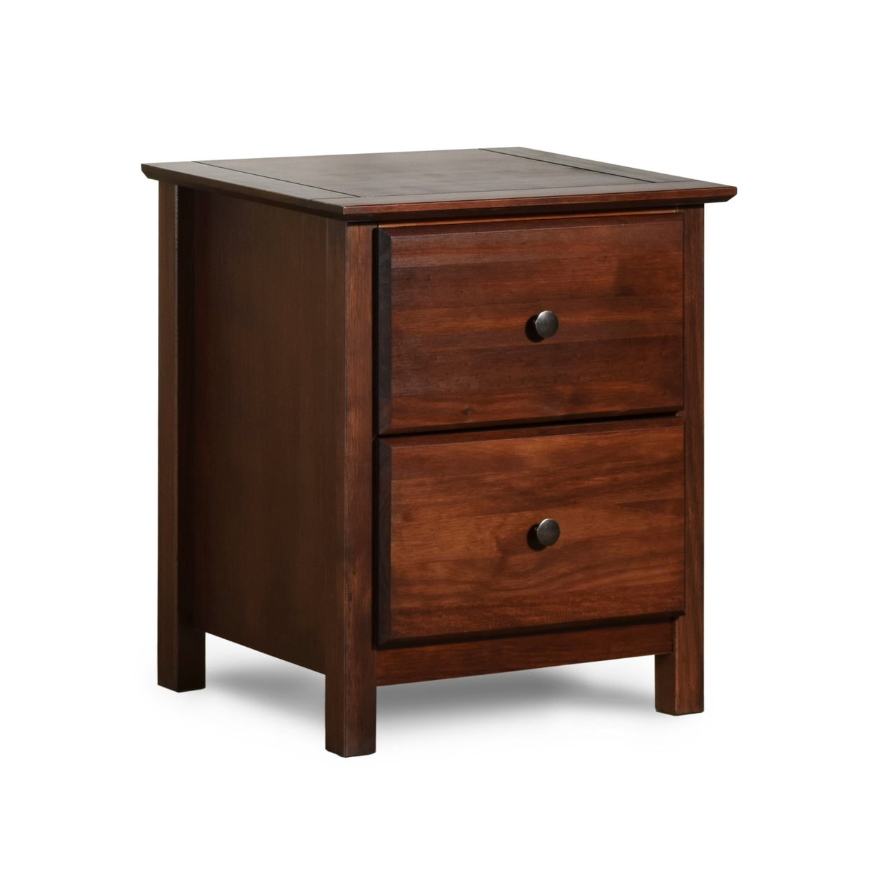 Table de chevet Shaker en bois massif à 2 tiroirs de Grain Wood Furniture