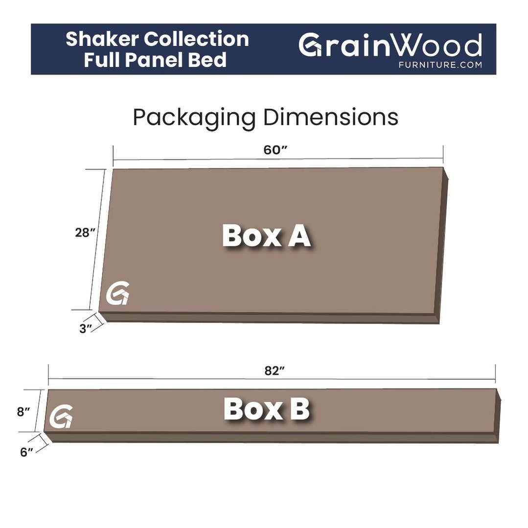 Lit-plateforme à panneaux en bois massif de style Shaker de Grain Wood Furniture
