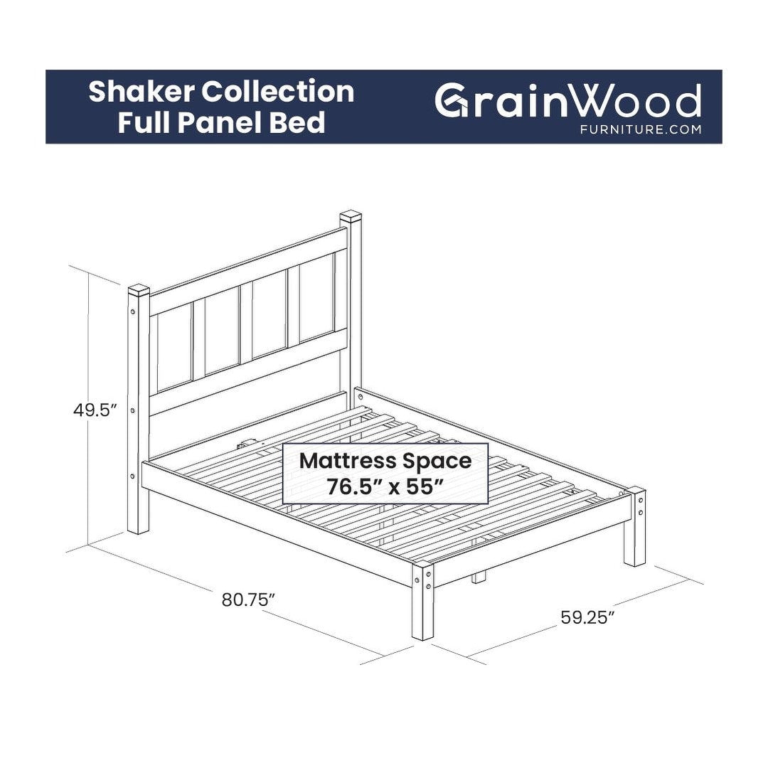Lit-plateforme à panneaux en bois massif de style Shaker de Grain Wood Furniture