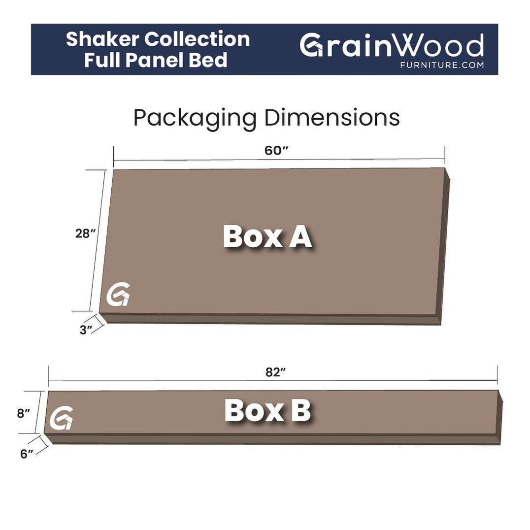 Lit-plateforme à panneaux en bois massif de style Shaker de Grain Wood Furniture