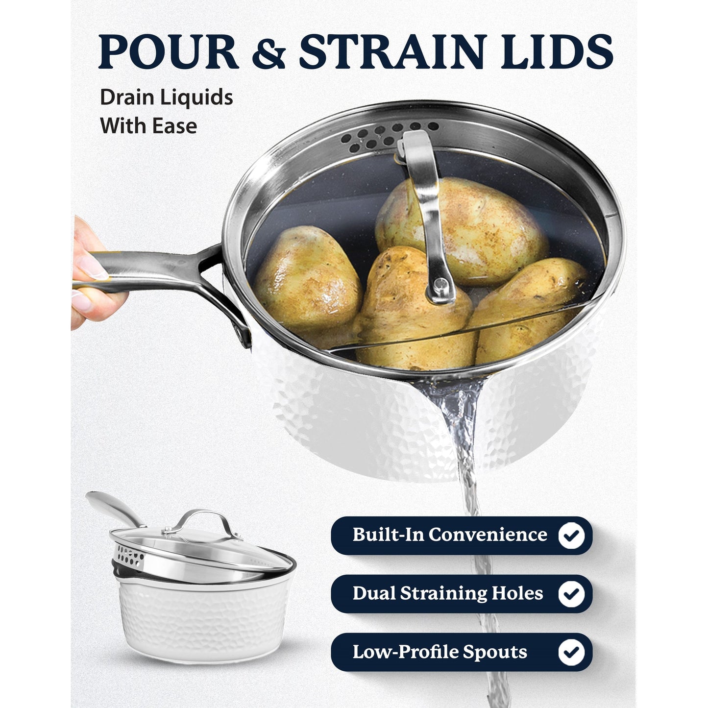 Ensemble de cuisine antiadhésif Granitestone Charleston en 15 pièces, forgé à la main