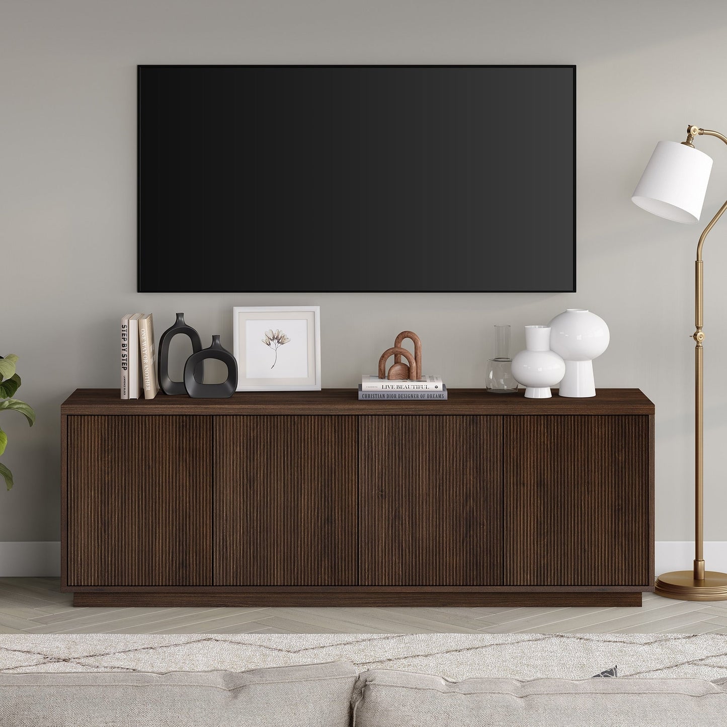 Meuble TV rectangulaire Hanson pour téléviseurs jusqu'à 75 pouces